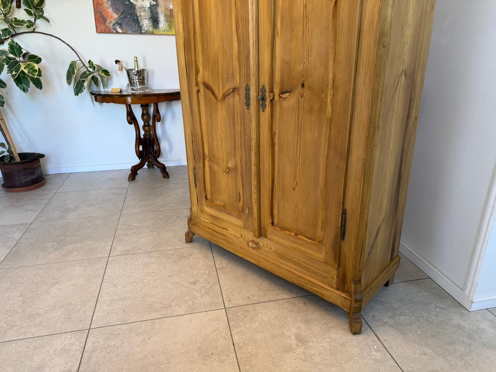 Bauernschrank Kleiderschrank Naturholz Landhausschrank Antik Weichholz G1791