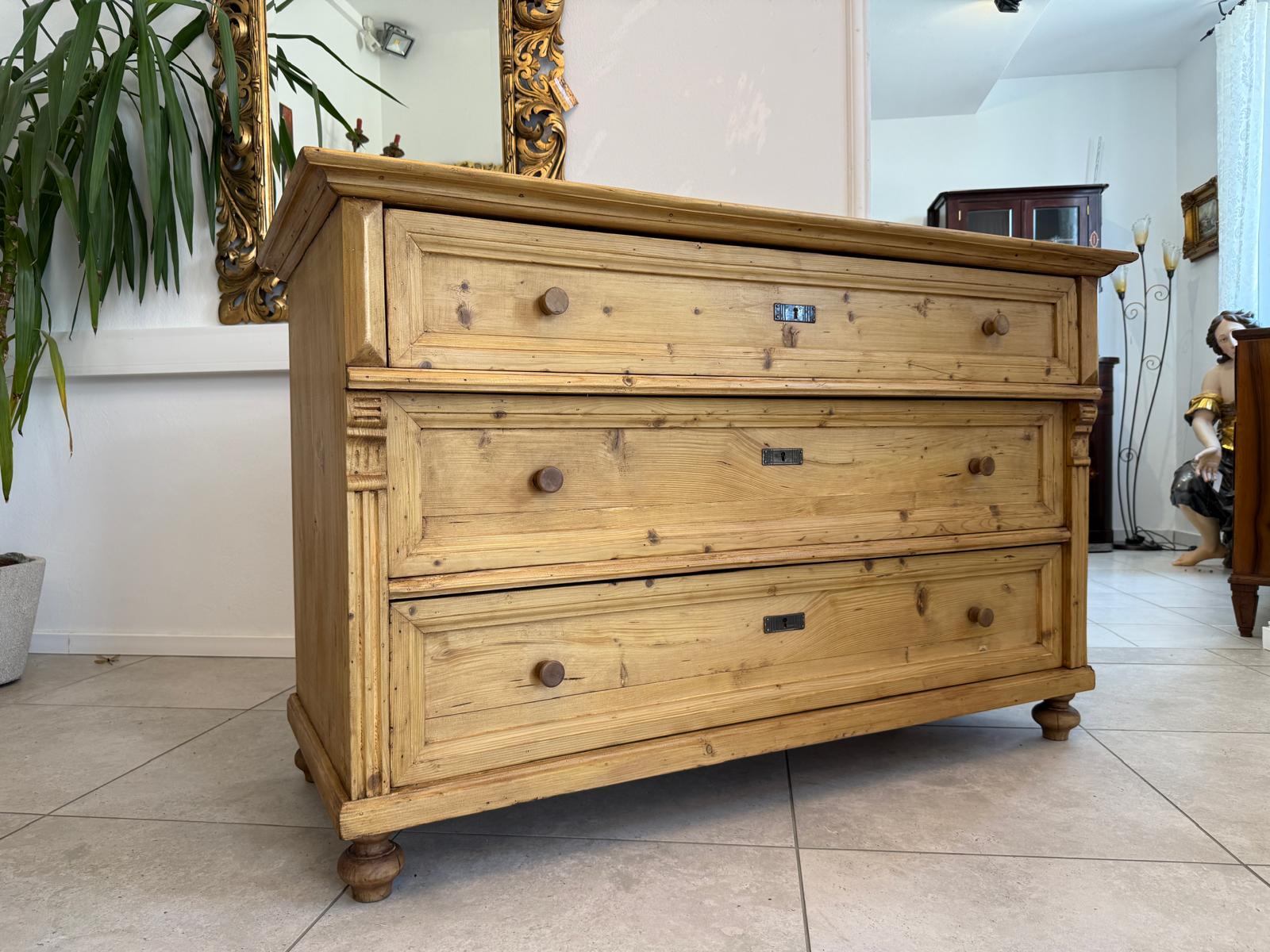 Biedermeier Kommode 3 Ladenkommode Antik Original D2515
