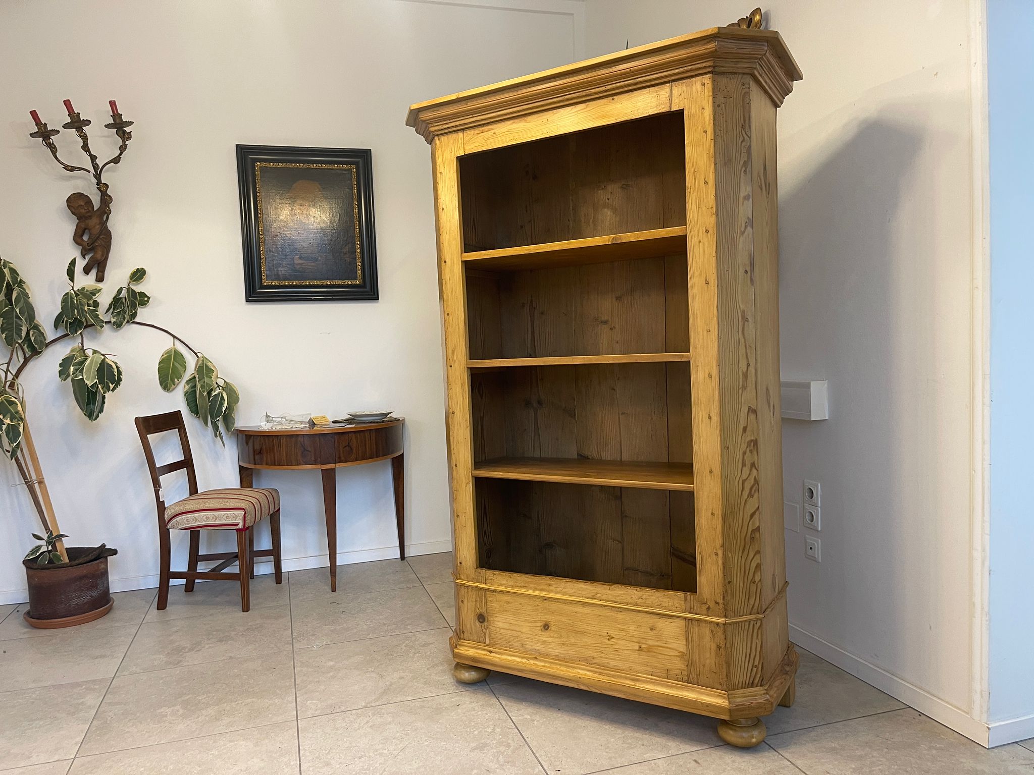 Altes Bücherregal Stellage Bauernregal Gründerzeit Naturholz Bauernmöbel E1018