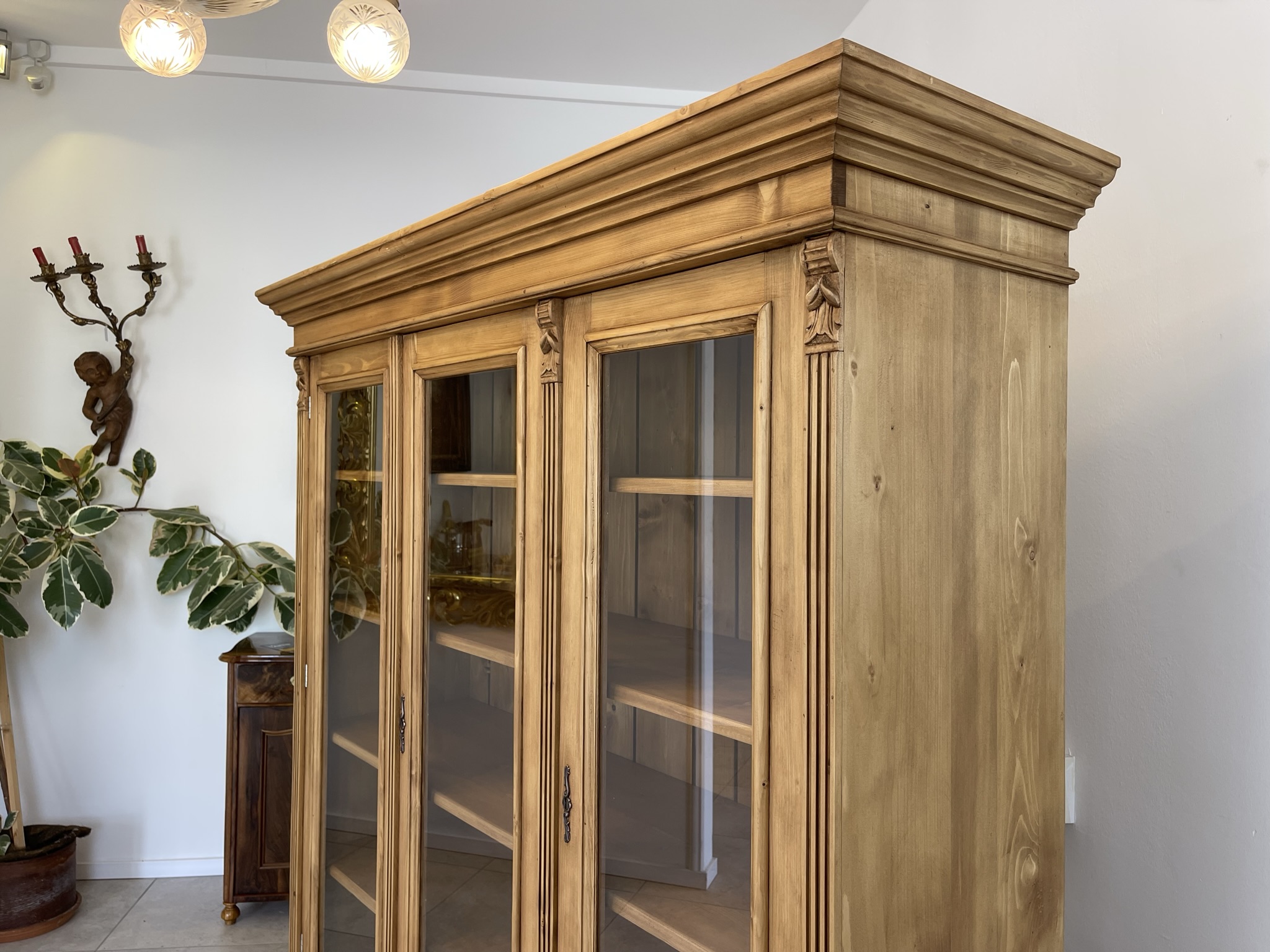 Biedermeier-Schrank-10 Bauernvitrine Bücherschrank Ordnerschrank Bauernschrank A5442