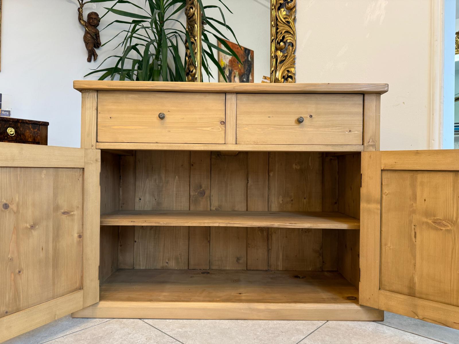 Bäuerliche Anrichte Laden Kommode Laden Kasterl Antik Weichholz D1126