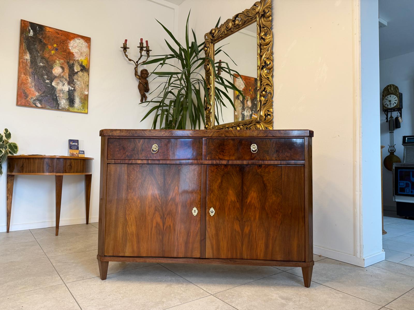 Sale Restaurierte Biedermeier Anrichte Trumeau Nussholz Antiquität D1091