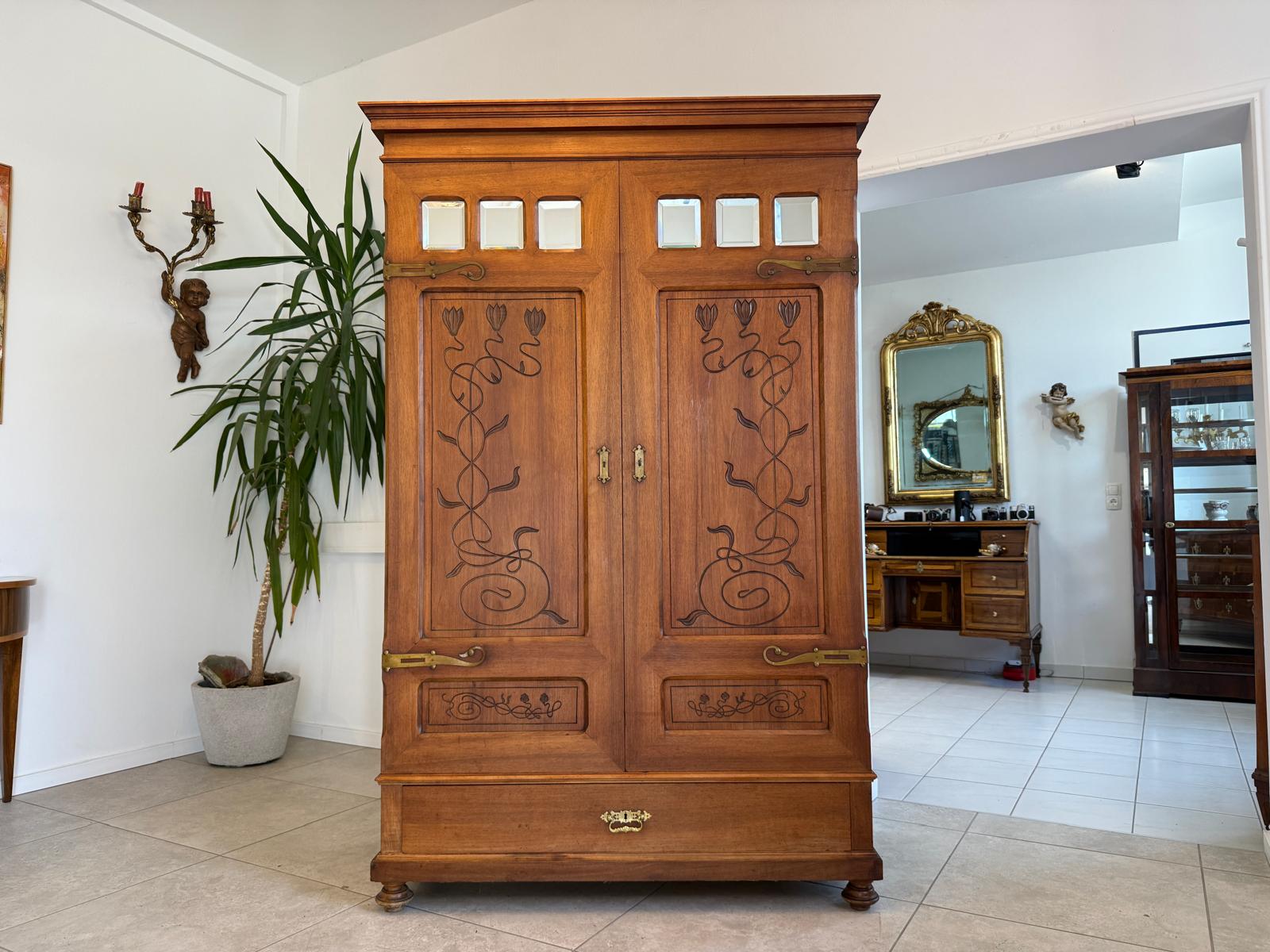Sale Originaler Jugendstil Kleiderschrank Kasten Antiquität G2196
