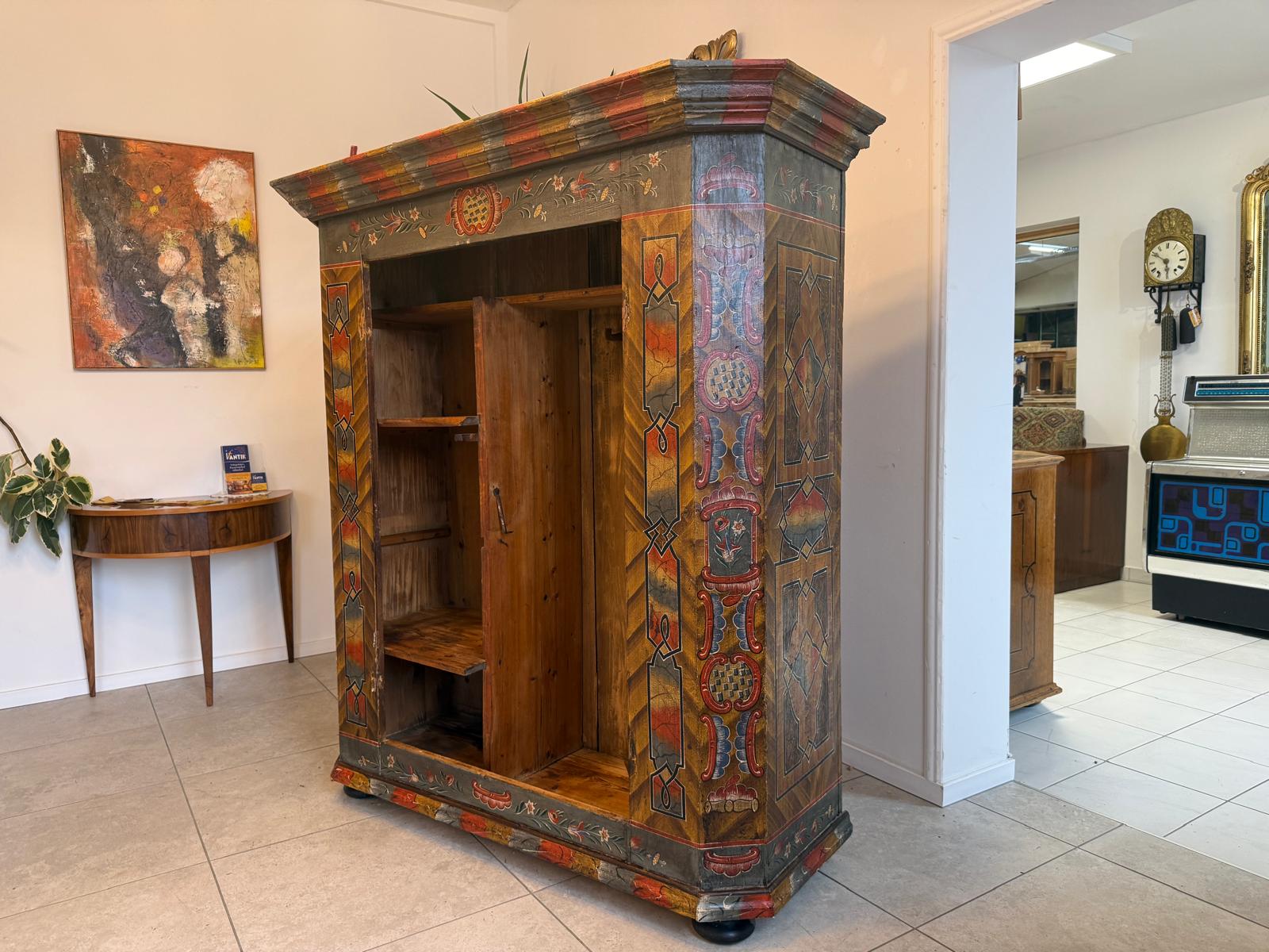 Handbemaltes Bauernregal Bücherregal Tirol Bauernkasten Reiterkasten D1071