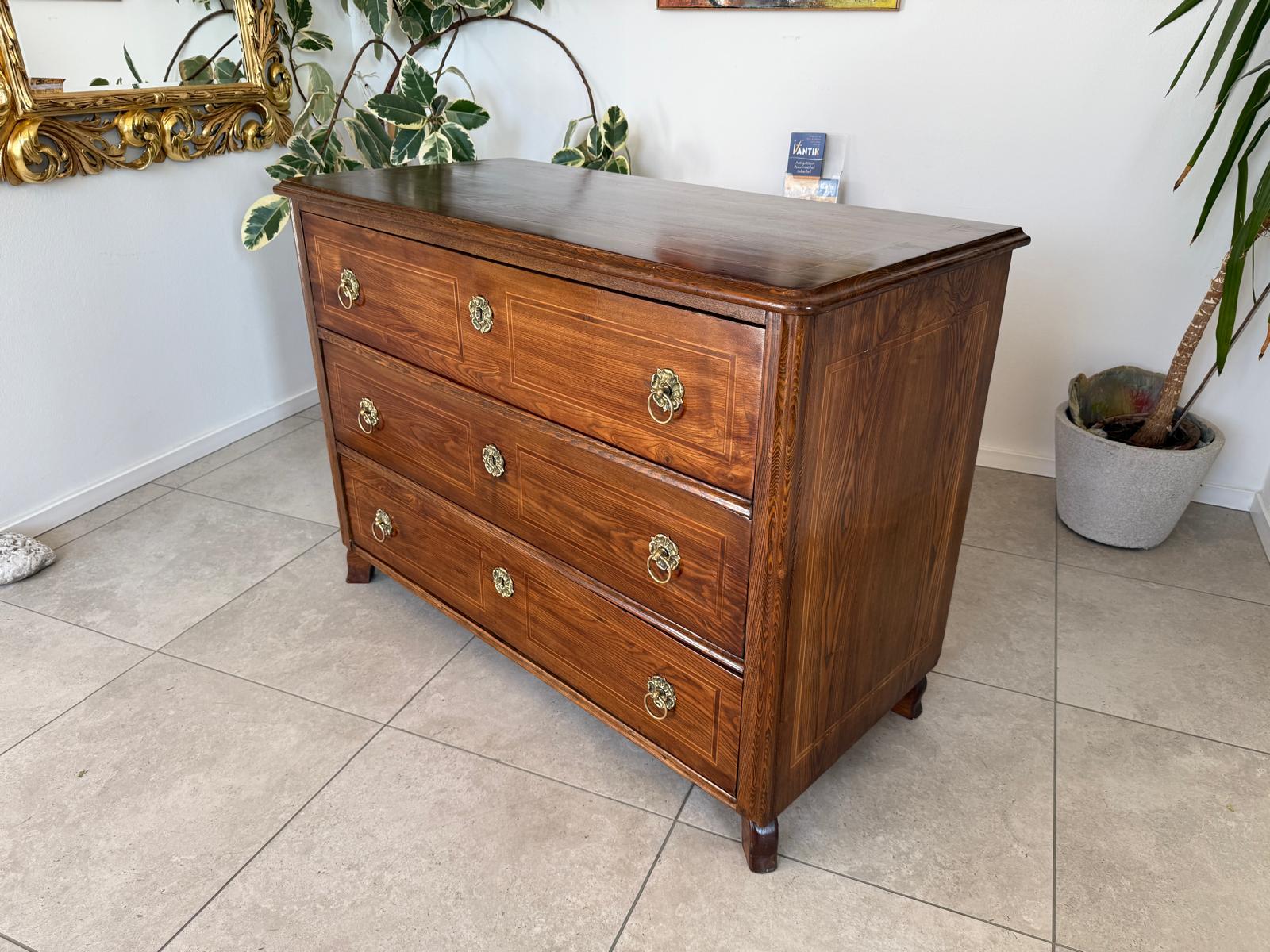 Restaurierte Biedermeier Kommode 3 Ladenkommode Nussholz Antiquität G2213