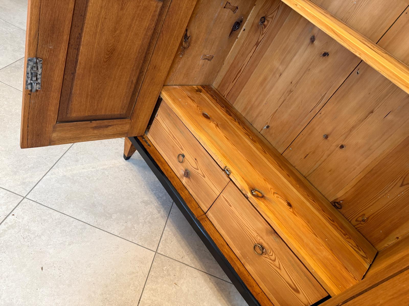 Sale Restaurierte Biedermeier Vitrine Bücherschrank Glasschrank Eichenholz G2047