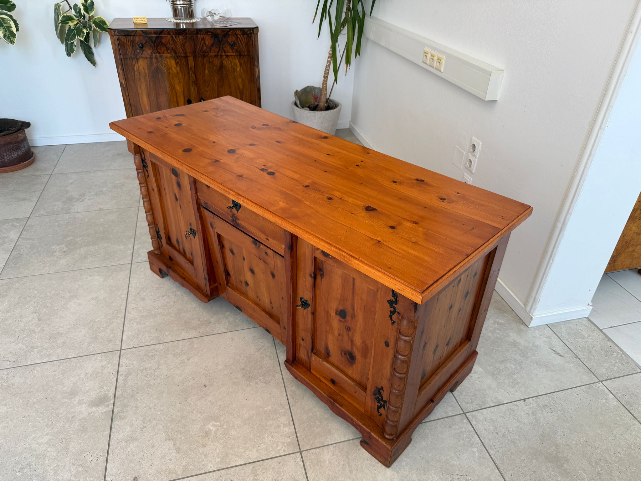 Alter Naturholz Schreibtisch Zirbenholz Sekretär G1924