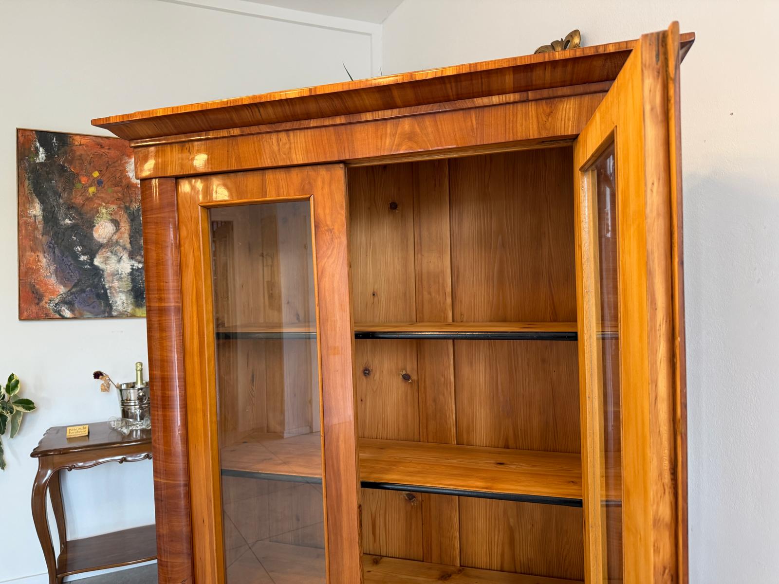 SALE Biedermeier Vitrine Bücherschrank Sammlervitrine Kirschholz Antiquität G1818