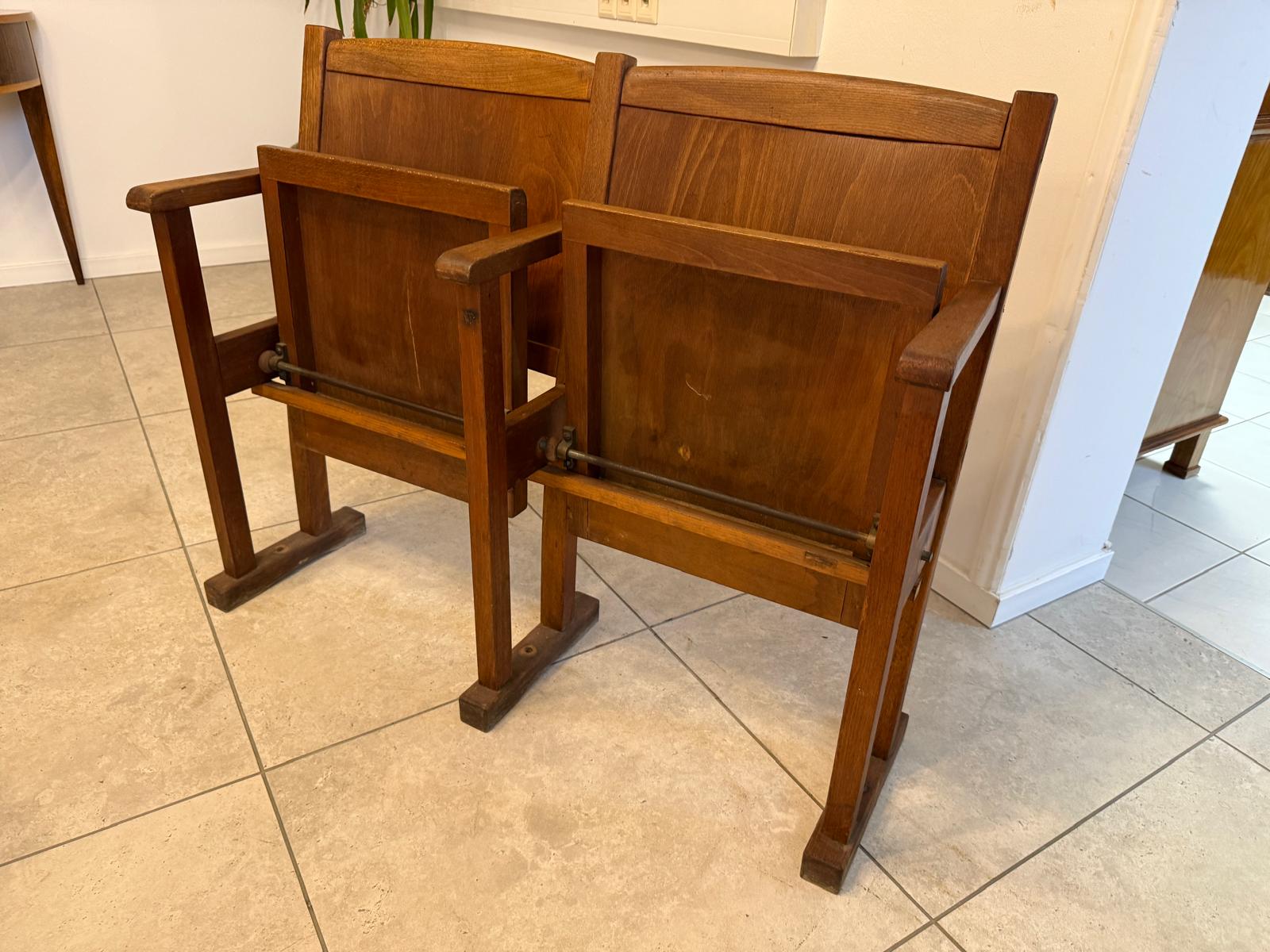 Original Wiener Kinosessel 2er Sitz Klappstuhl Stuhl Nostalgie Antik G2267