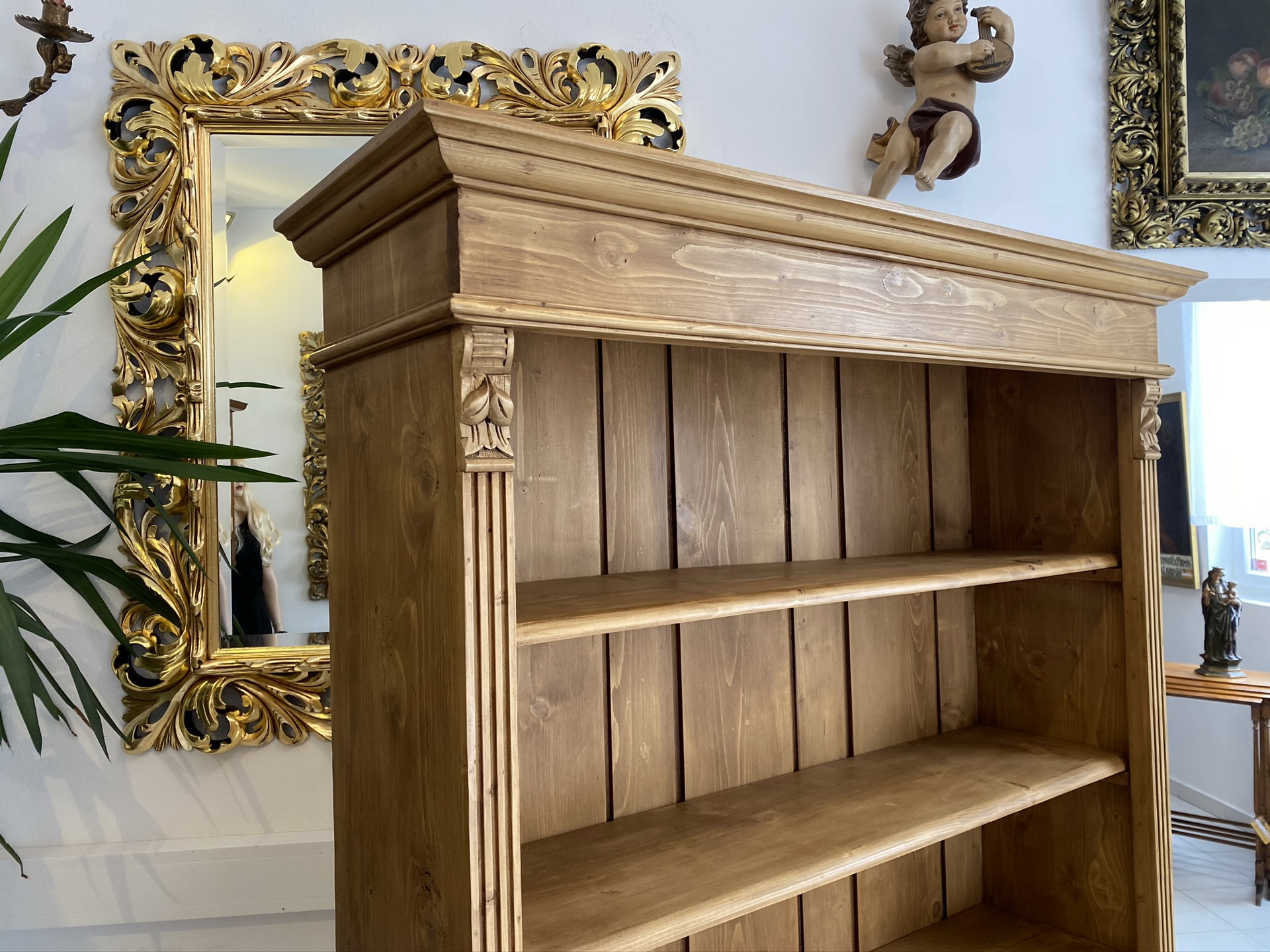 Bücherregal Stellage Gründerzeit Bücherschrank Naturholz Antik G1165