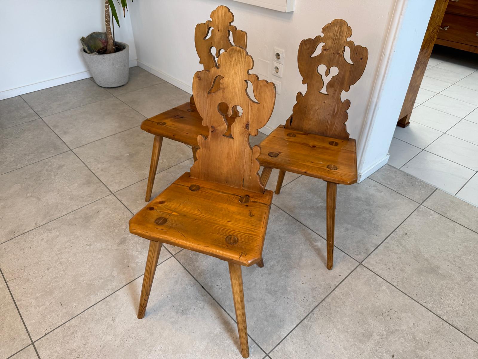 Originale alte 3 bauernsessel Stuhl Sessel Bauernsessel Sessel G1730