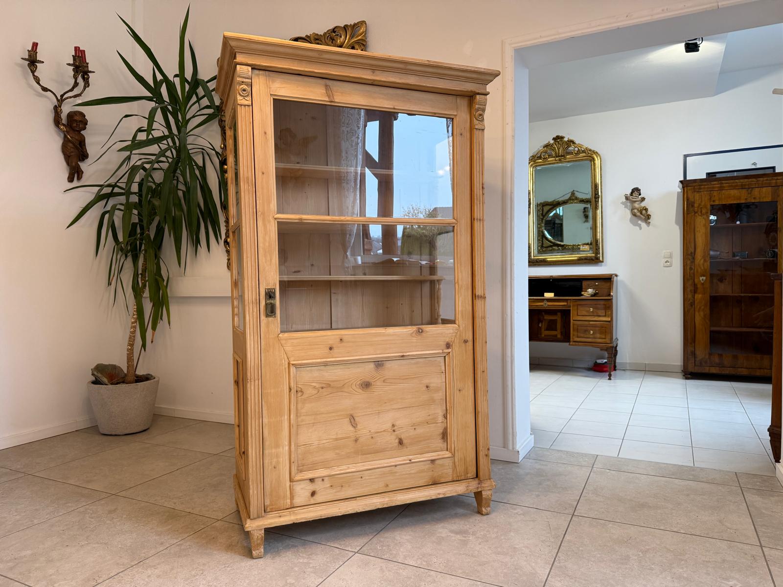 Bäuerliche Gründerzeit Vitrine Bauernvitrine Bauernschrank Naturholz G2215