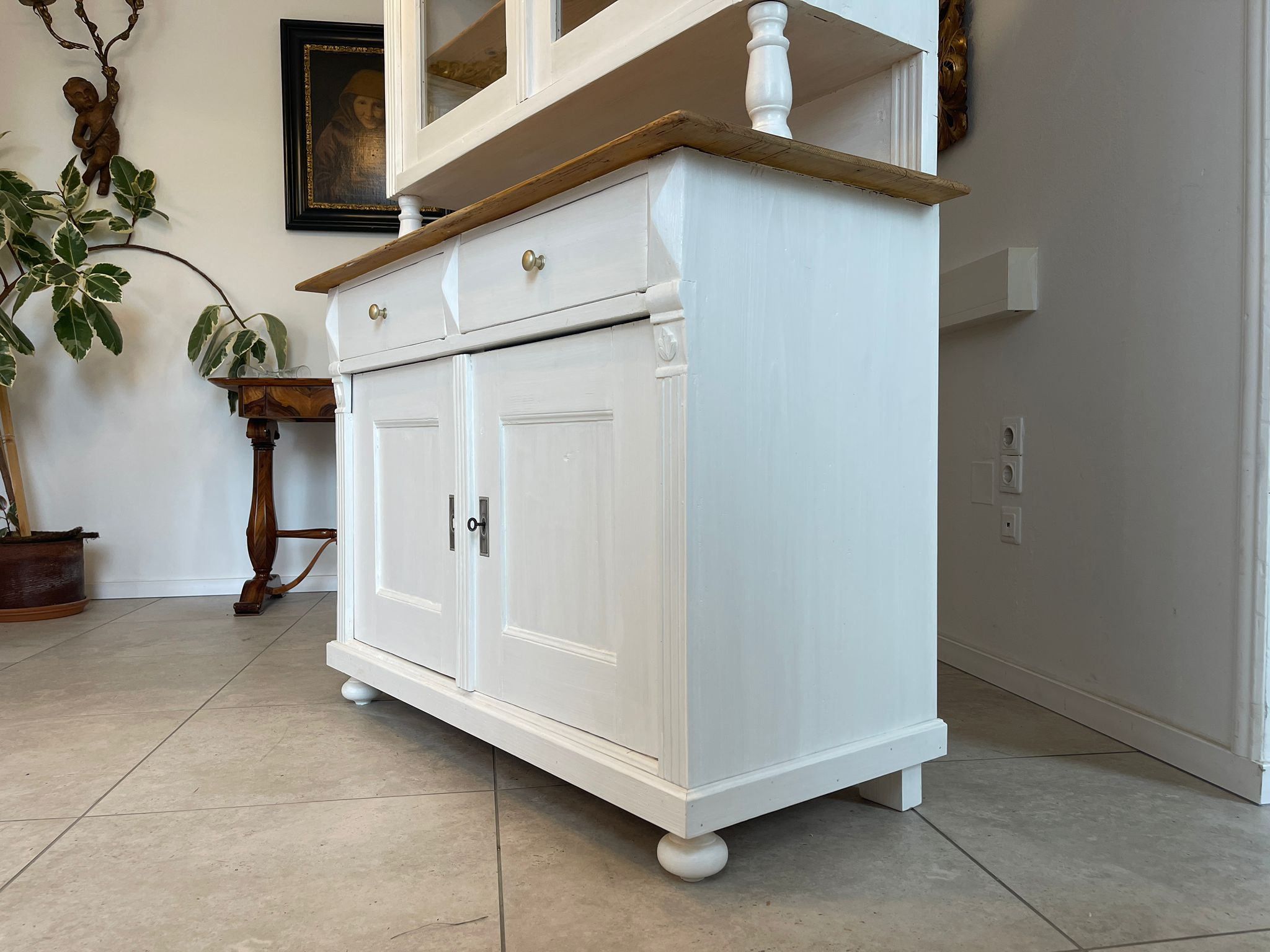 Aufsatzbuffet Küchenkredenz Bauernschrank Aufsatzkommode Chabby Chic G1607