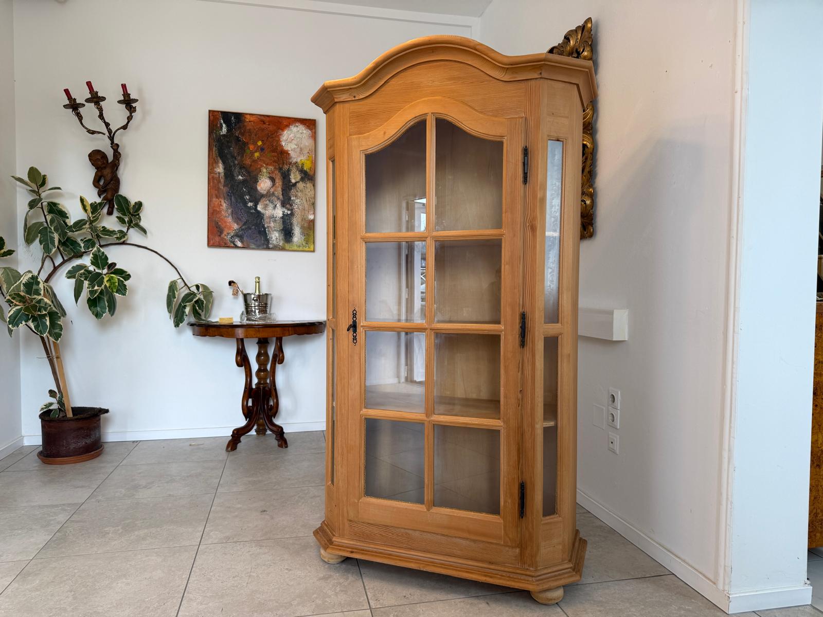 Bäuerlicher Vitrinenschrank Glasschrank Bauernschrank Vitrine - G1719