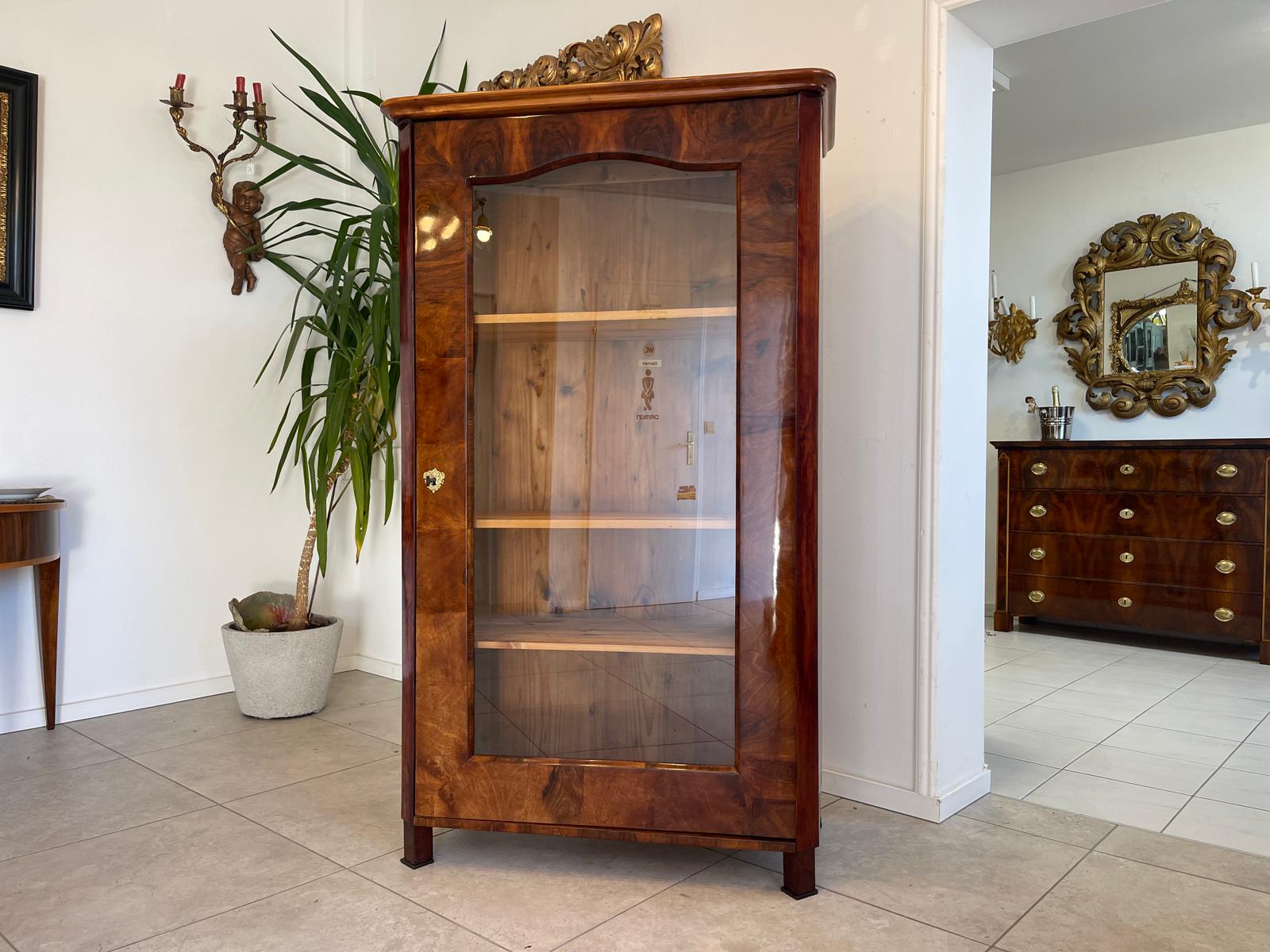 Restaurierte Biedermeier Vitrine Bücherschrank Glasschrank A5496