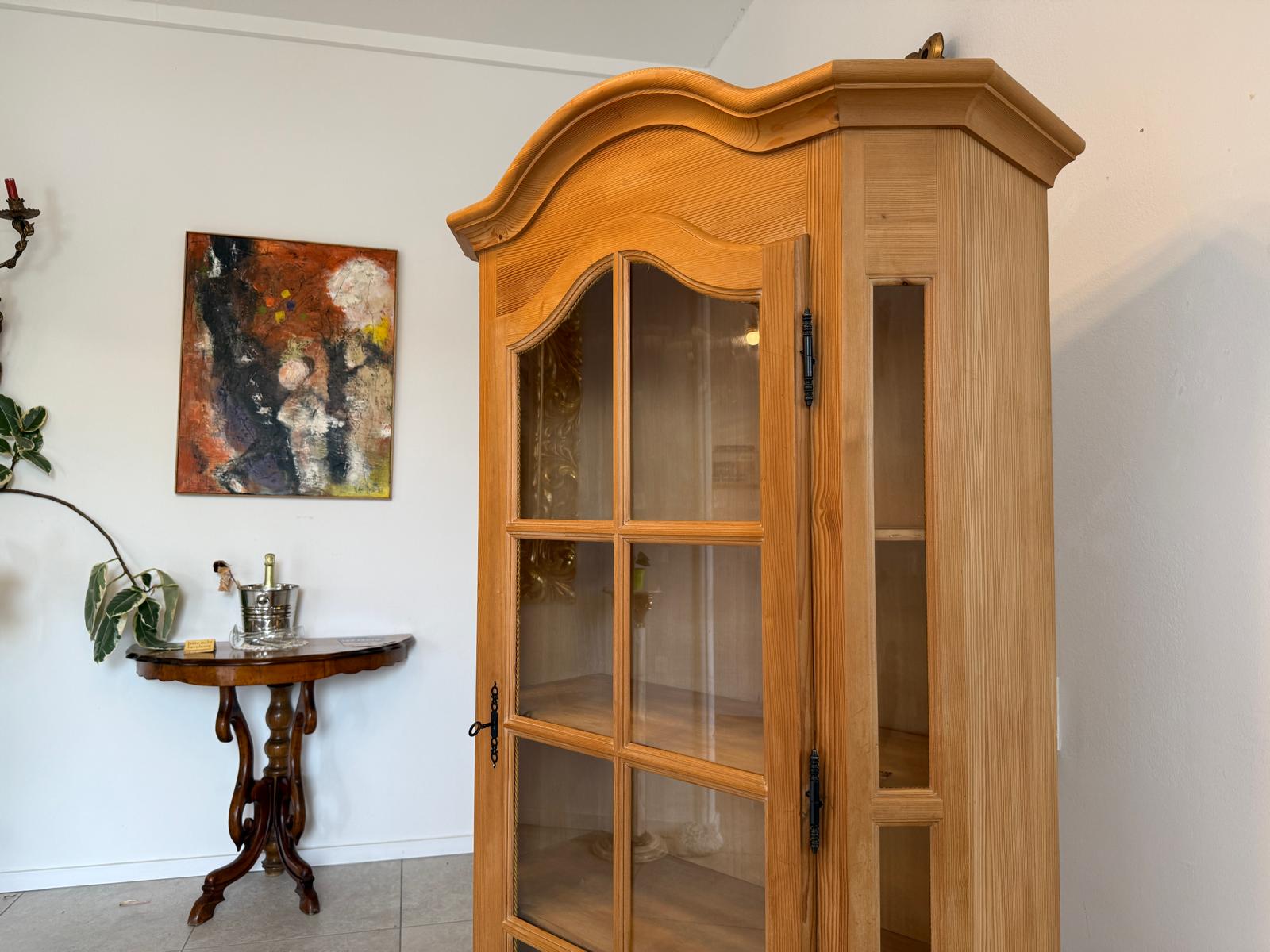 Bäuerlicher Vitrinenschrank Glasschrank Bauernschrank Vitrine - G1719