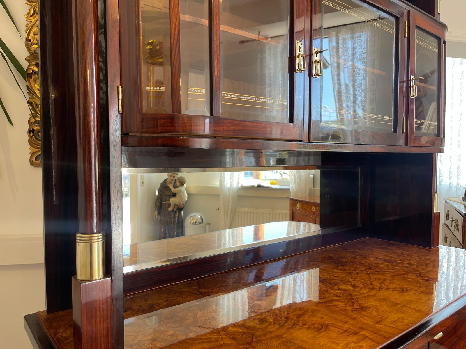 Sale Restauriertes Jugendstil Designerbuffet Aufsatzbuffet Bücherschrank G1376