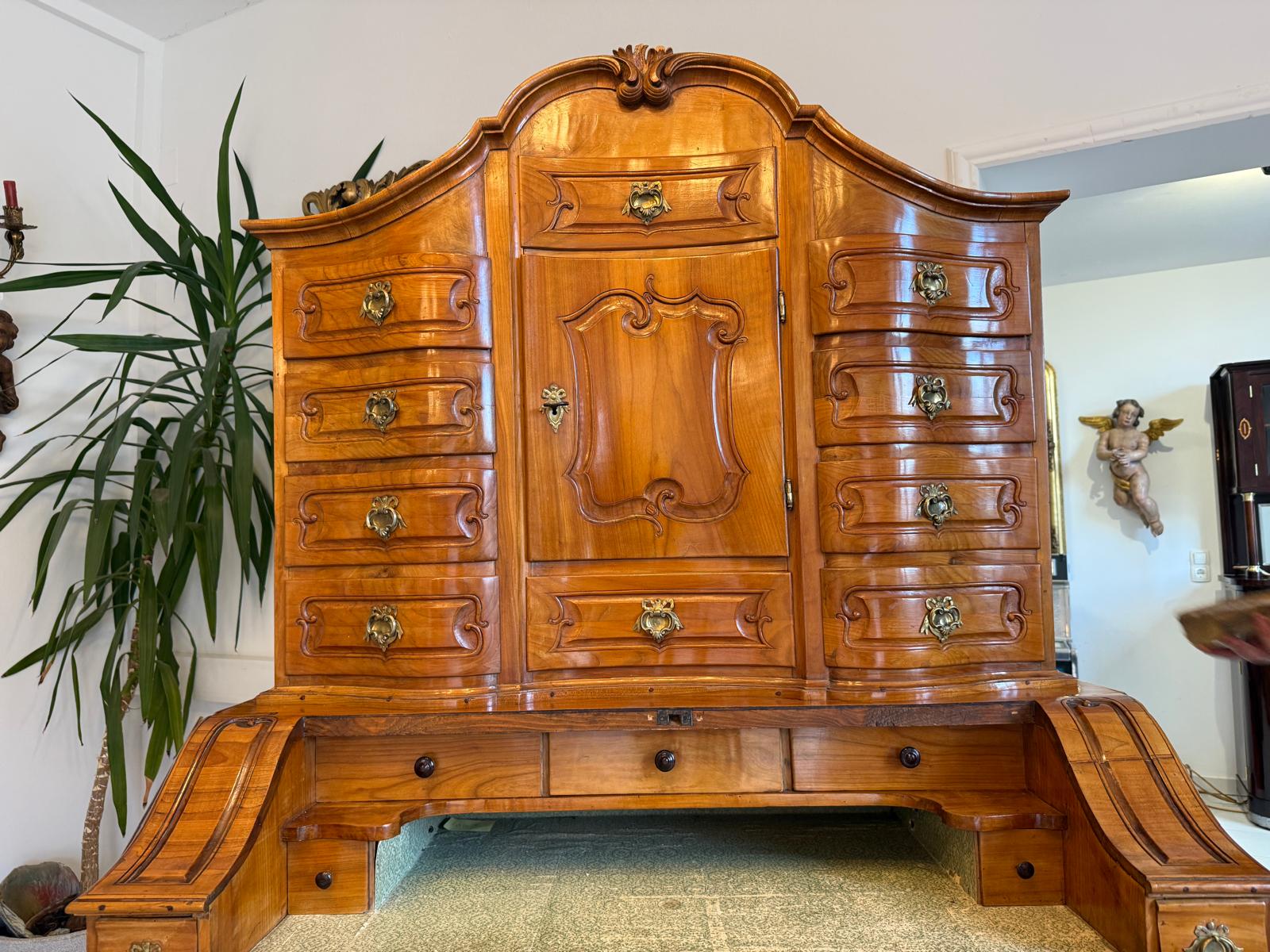 Originale Barocktabernakl Aufsatzkommode Vitrine Antiquität Tabernakl D1144