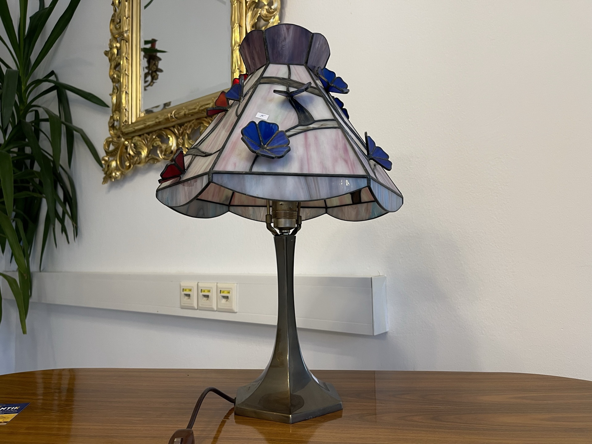 tiffany-glaskunst-_41 Echtglas Lampe Tiffany Glaskunst Eckig Klaunser Kl5