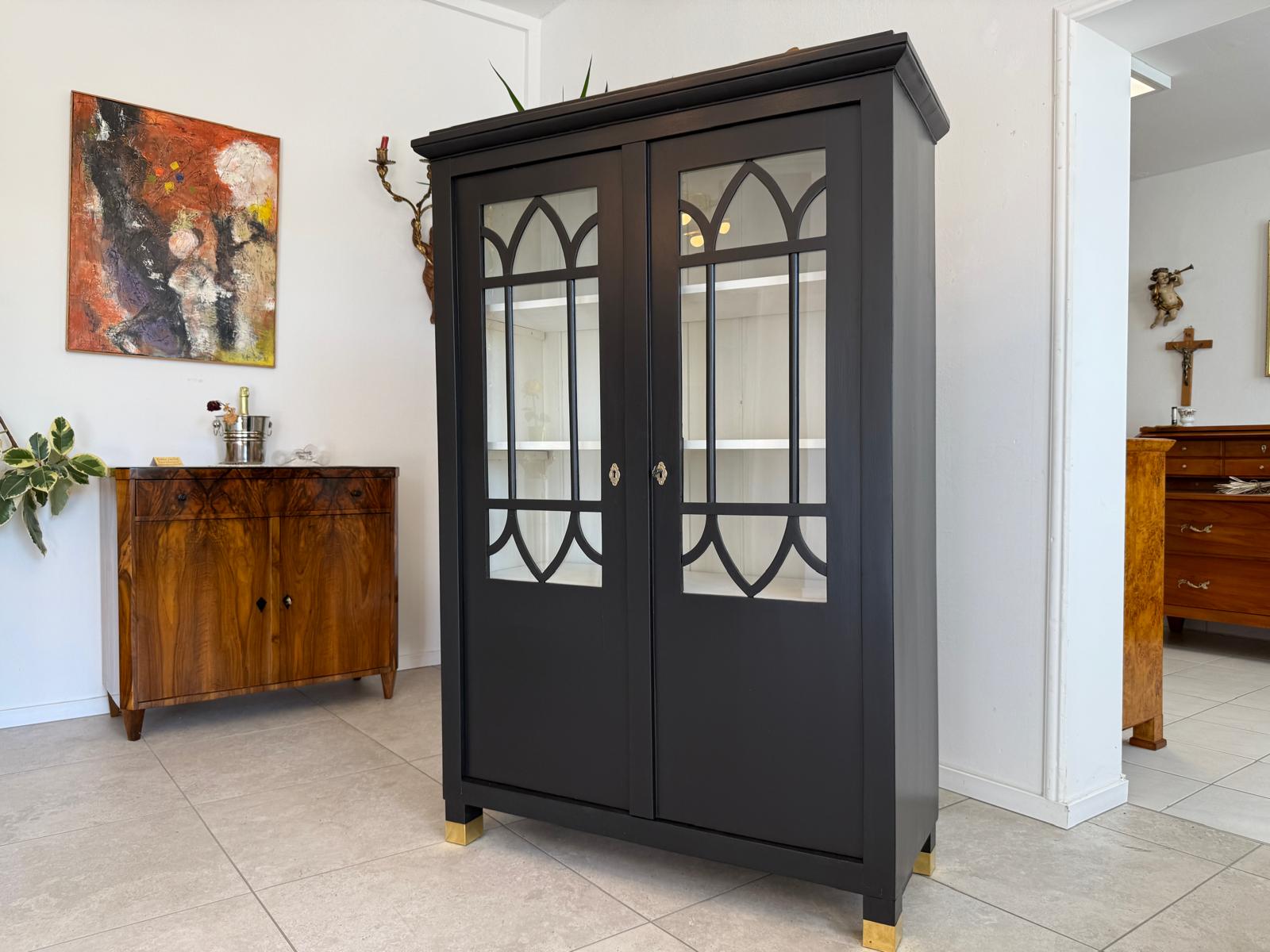 Restaurierte Jugendstil Vitrine / Bücherschrank/ Antiquität / Originalstück G1915