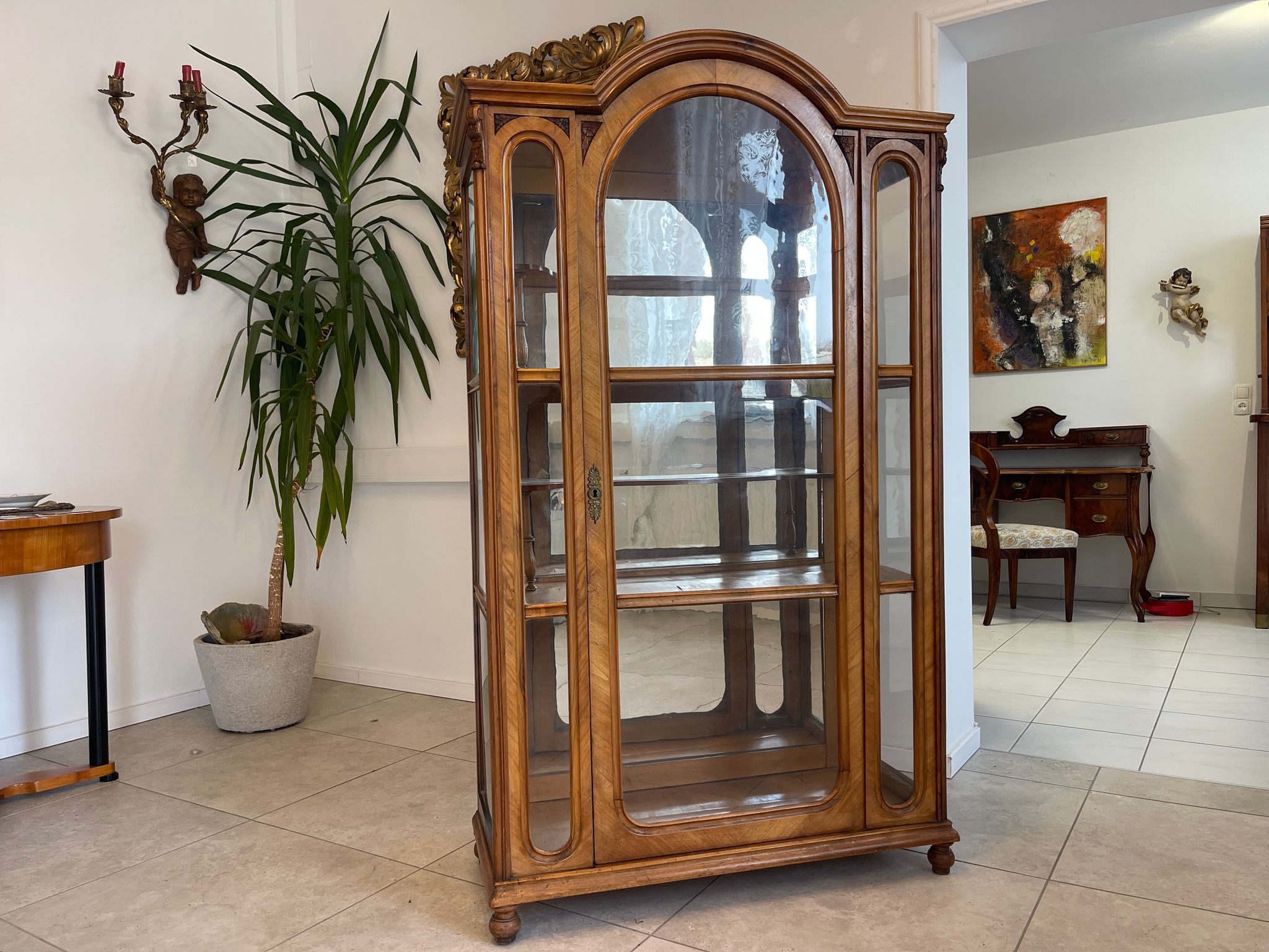 SALE Unrestaurierte Gründerzeit Vitrine Bücherschrank Sammlervitrine Antiquität G1230
