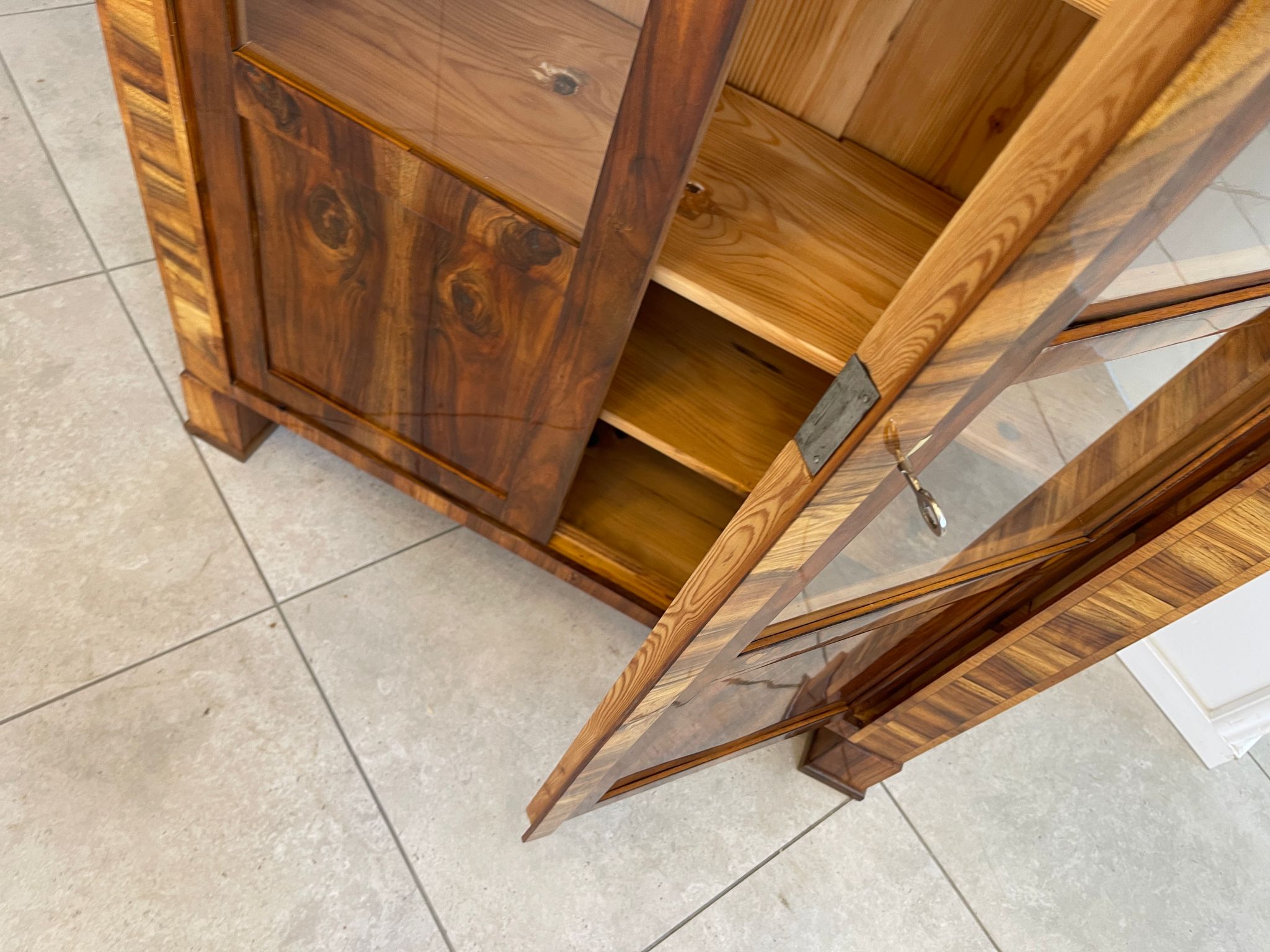 SALE Restaurierte Biedermeier Vitrine Bücherschrank Bibliotheksschrank ANTIQUITÄT G1374