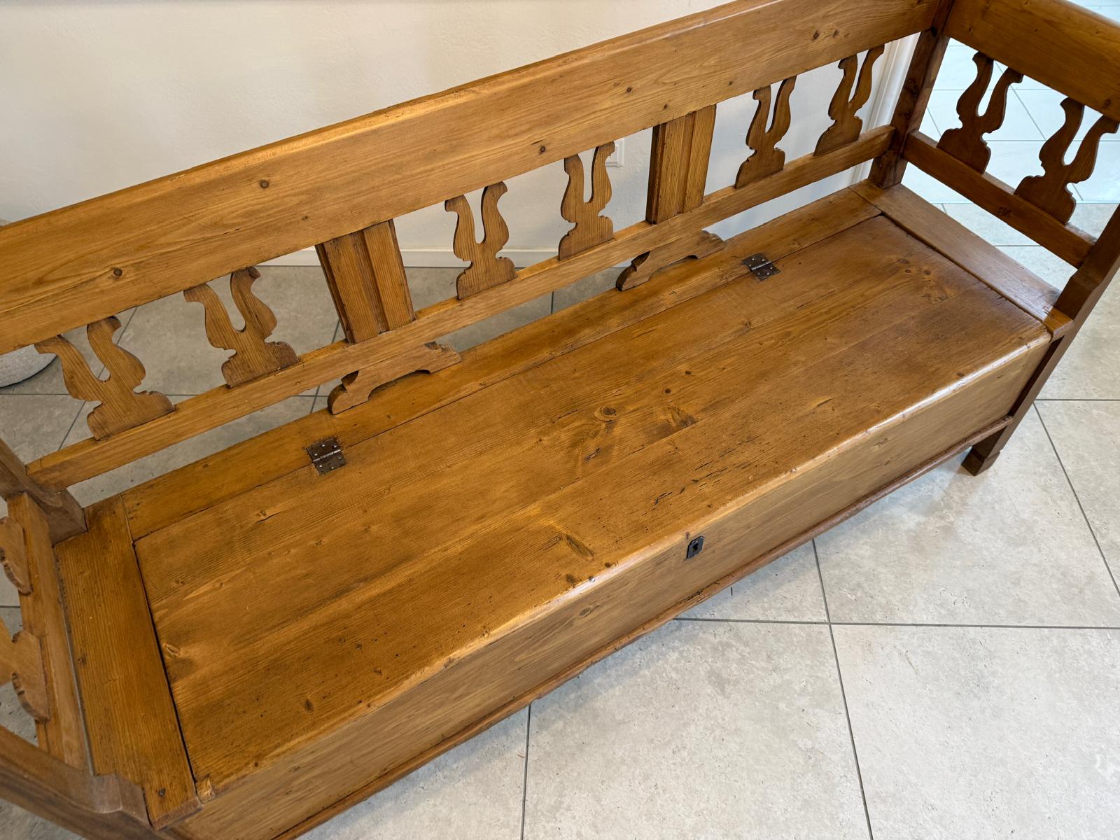 Sale Provinzielle Biedermeier Truhenbank Landhausbank Antik D1086