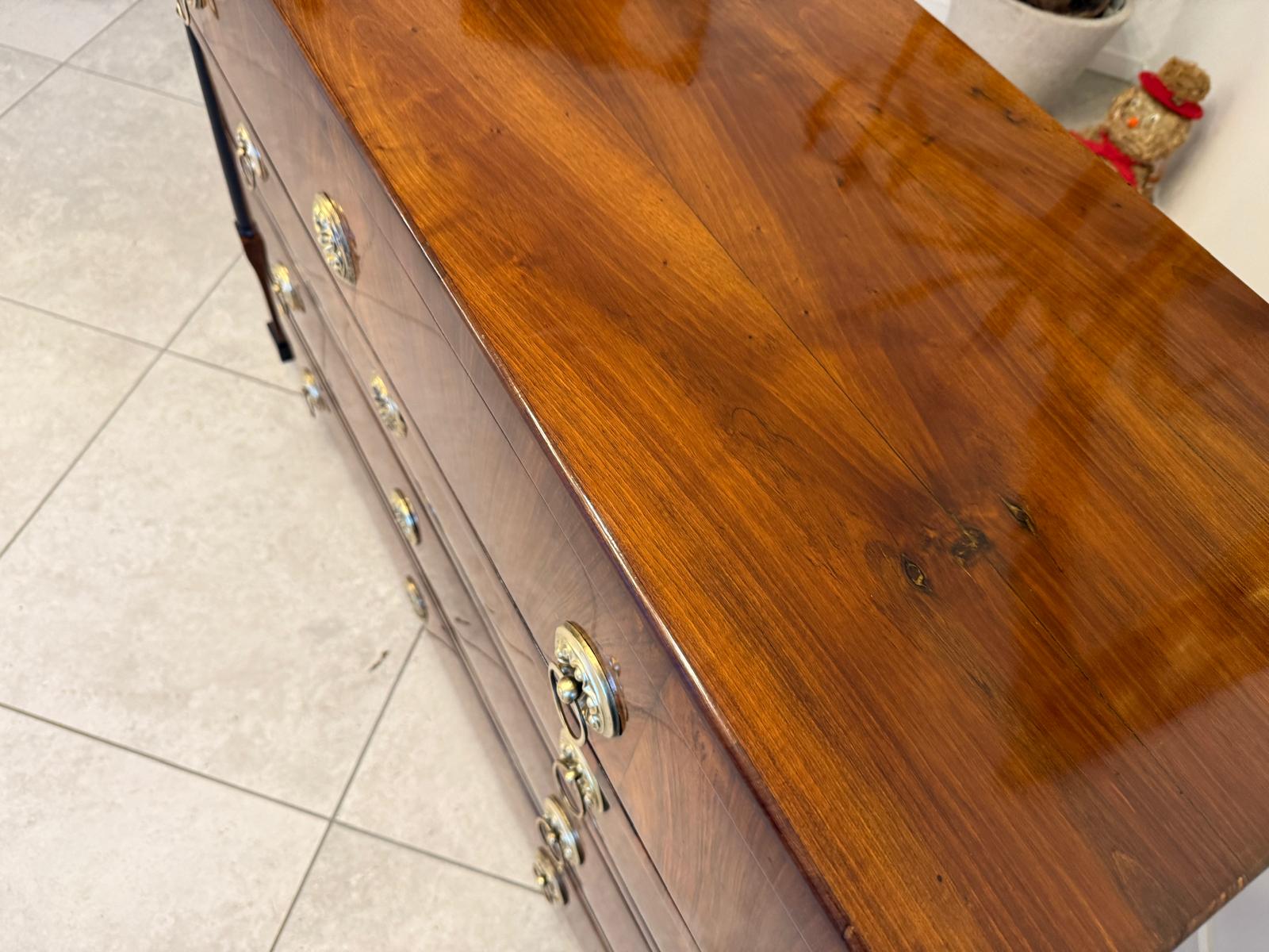 Restaurierte Biedermeier Kommode 4 Ladenkommode Nussholz G2391