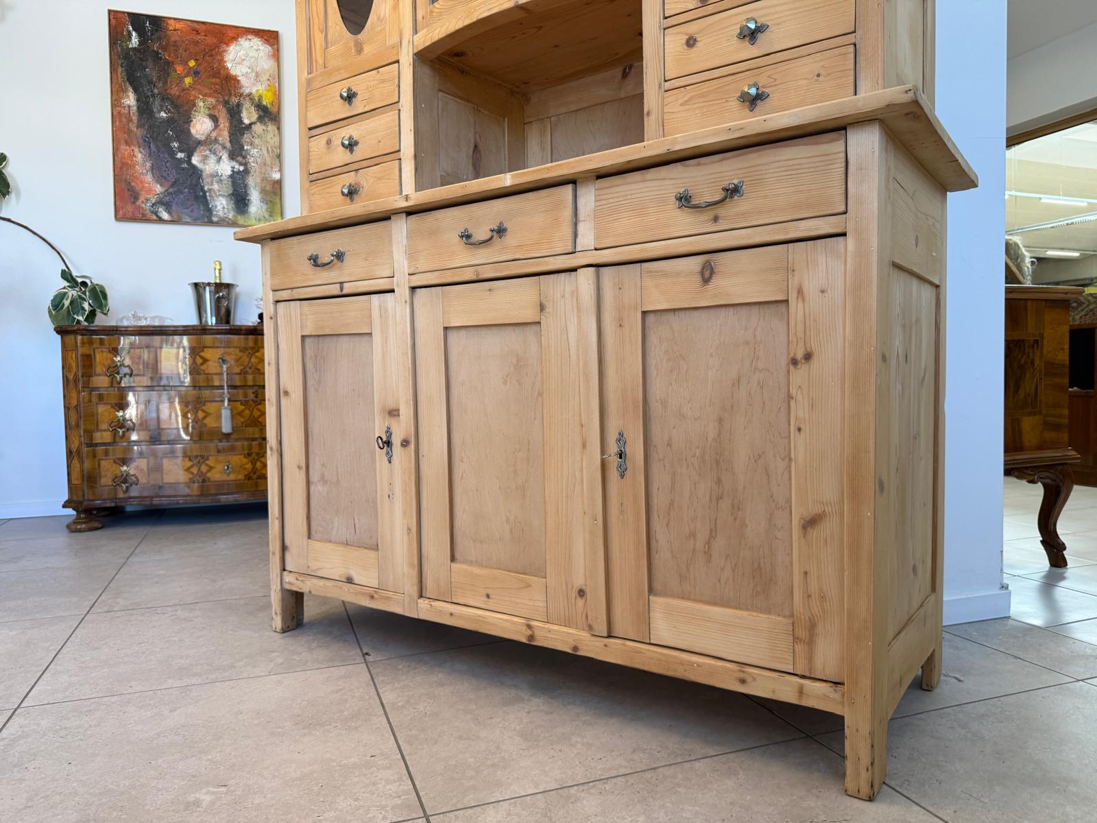 Jugendstil Küchenkredenz Weichholz Unikat Bauernkredenz D2643
