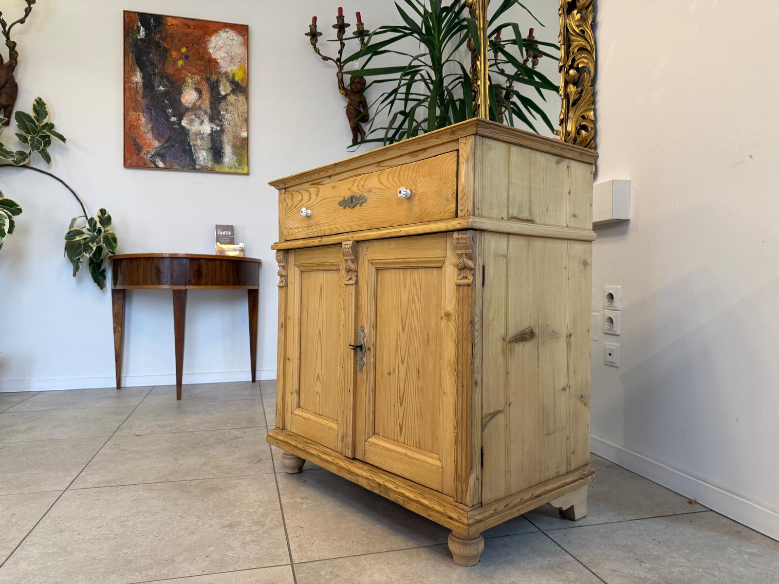 Bäuerliche Anrichte Kommode Laden Kasterl Antik Weichholz D1082