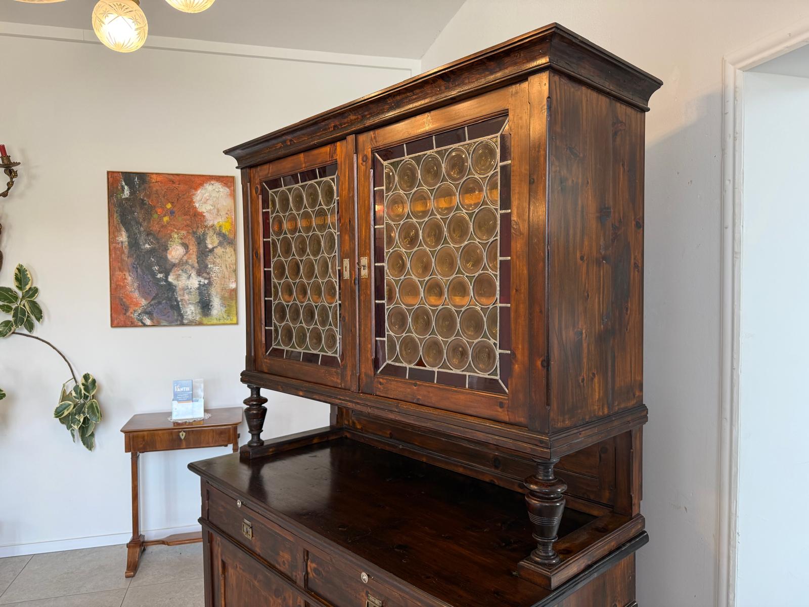 Originale Bäuerlicher Zirbenholz Küchenschrank Küchenkredenz D1257 Kopie