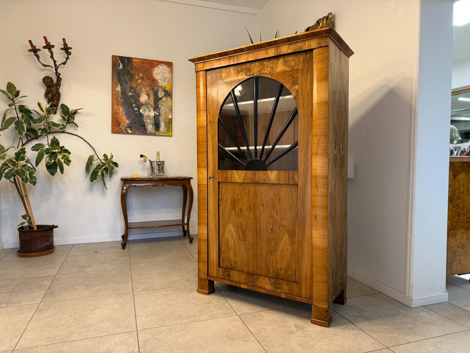 Antiquität Biedermeier Vitrine Bücherschrank Antiquität G1806