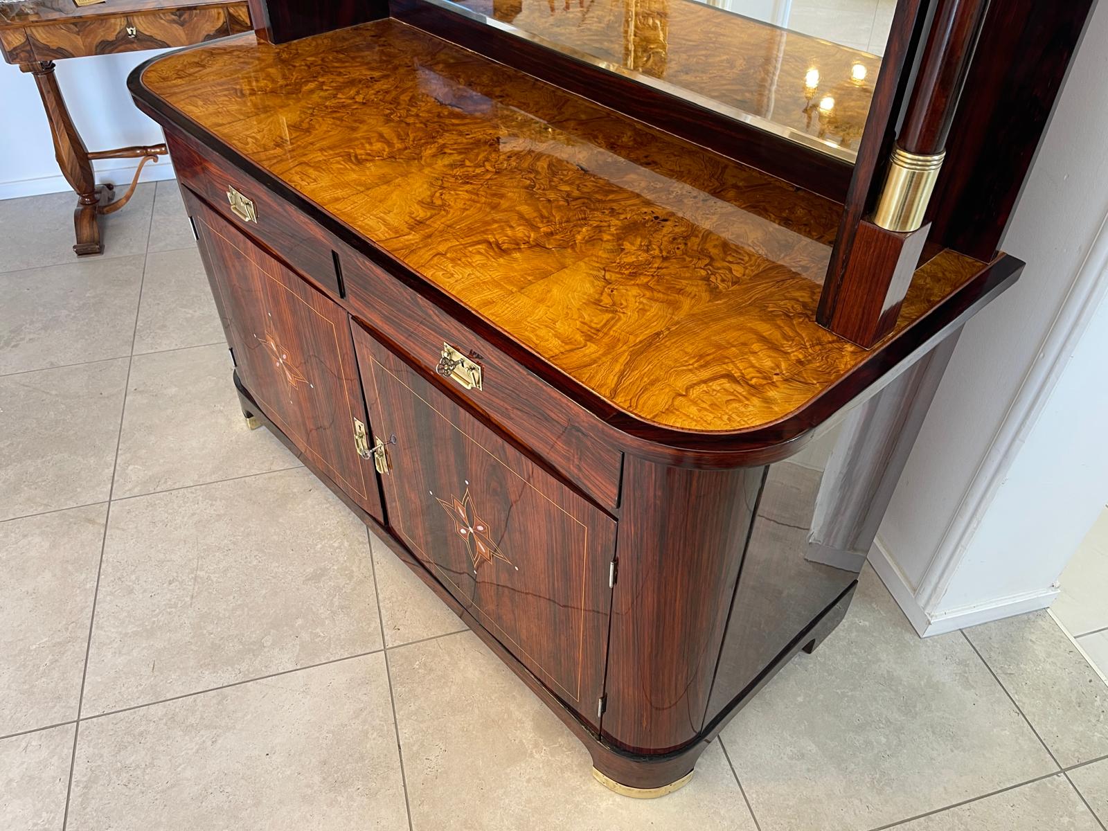 Sale Restauriertes Jugendstil Designerbuffet Aufsatzbuffet Bücherschrank G1376