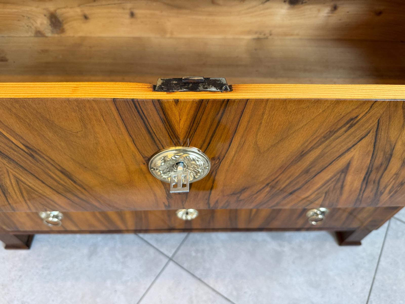 Biedermeier Kommode 3 Ladenkommode Nussholz Antiquität Restauriert D2292