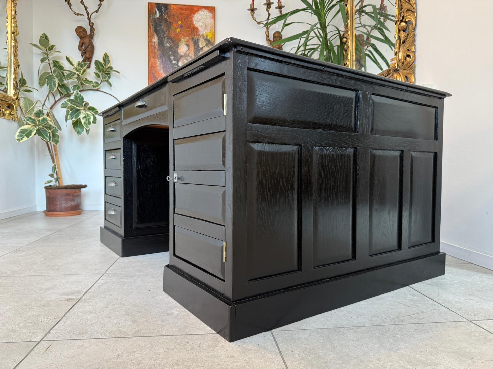 Sale Jugendstil Schreibtisch Schwarz Partnerdesk Partnerschreibtisch G2171