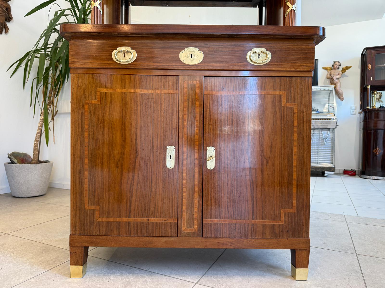 Jugendstil Aufsatzbuffet Antiquität Kredenz Küchenschrank D2697
