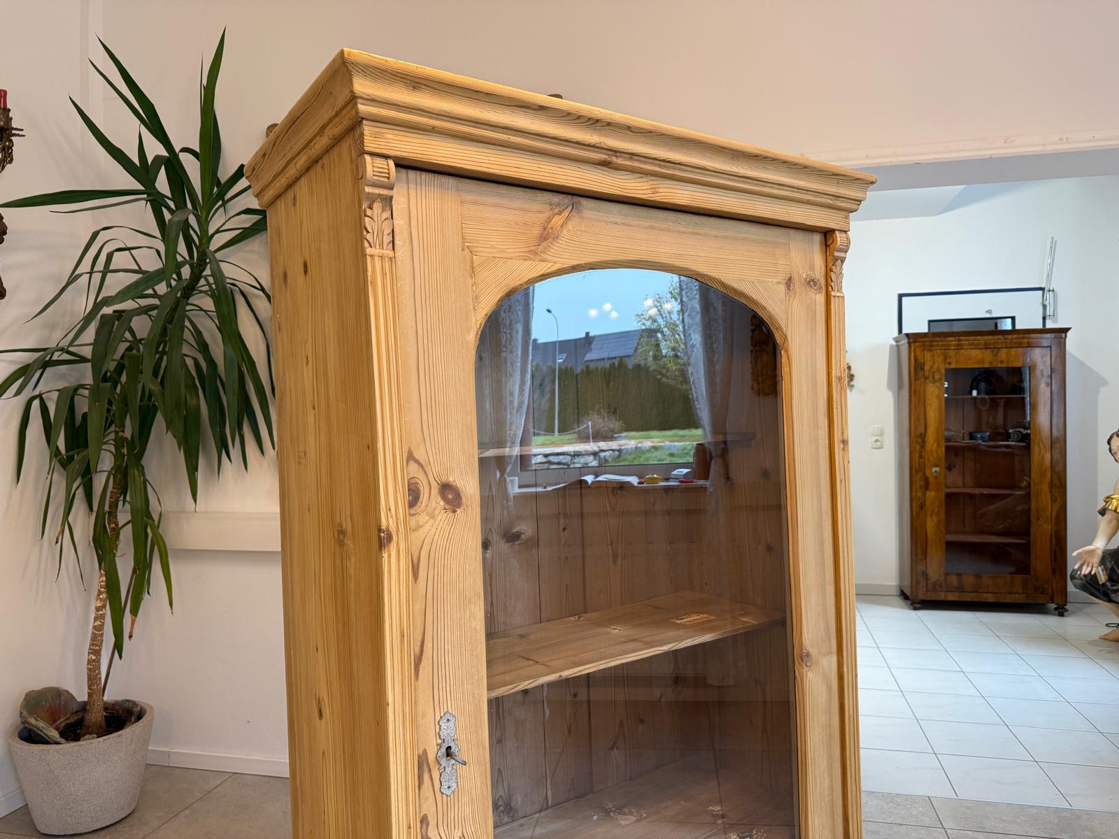 Bäuerliche Gründerzeit Vitrine Bauernvitrine Bauernschrank Naturholz G2216