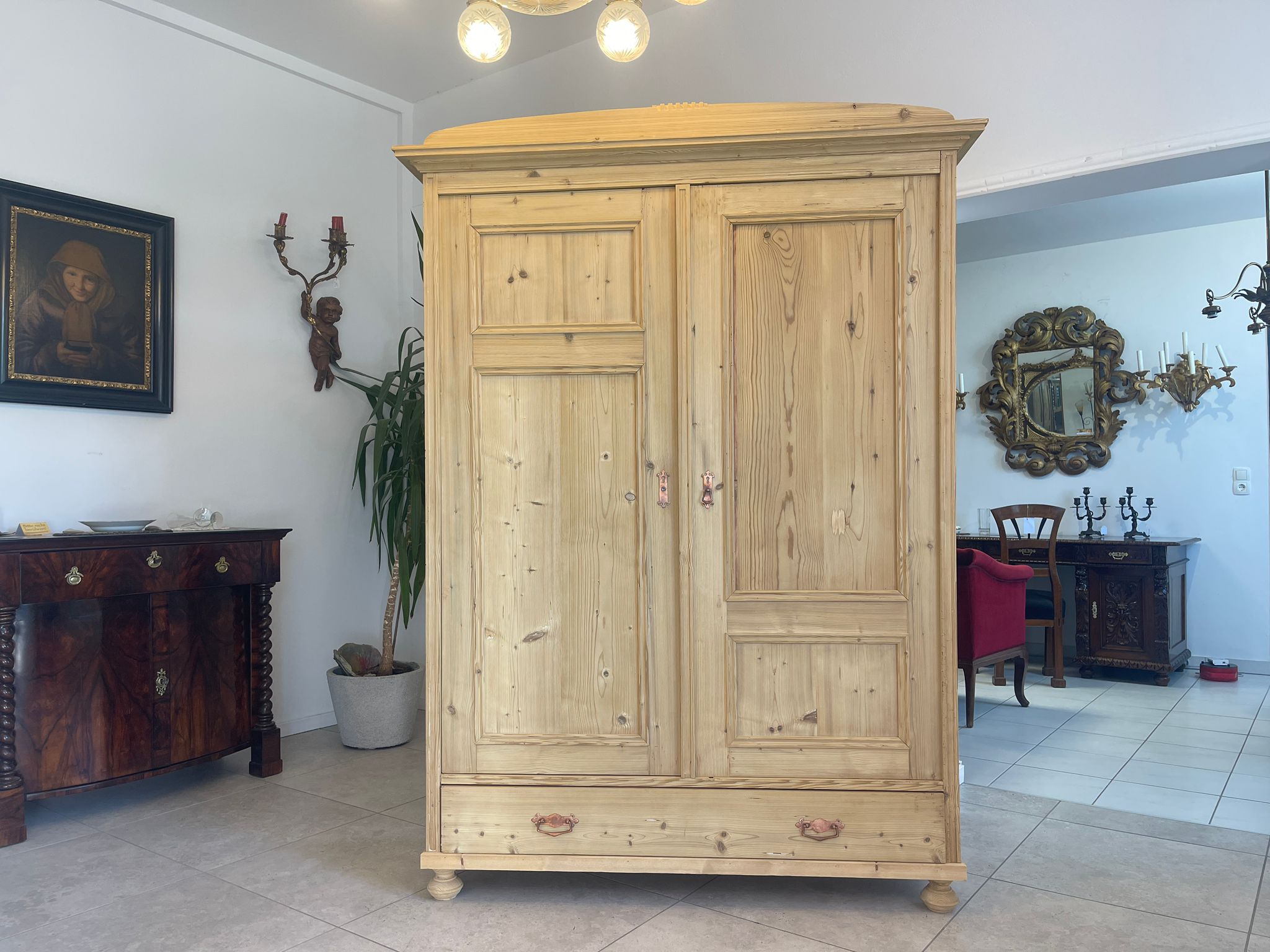 6a68e463-9967-43b7-acf6-127ac14e41c6 Antiker Bauernschrank Originaler Jugendstil Naturholzschrank A4967