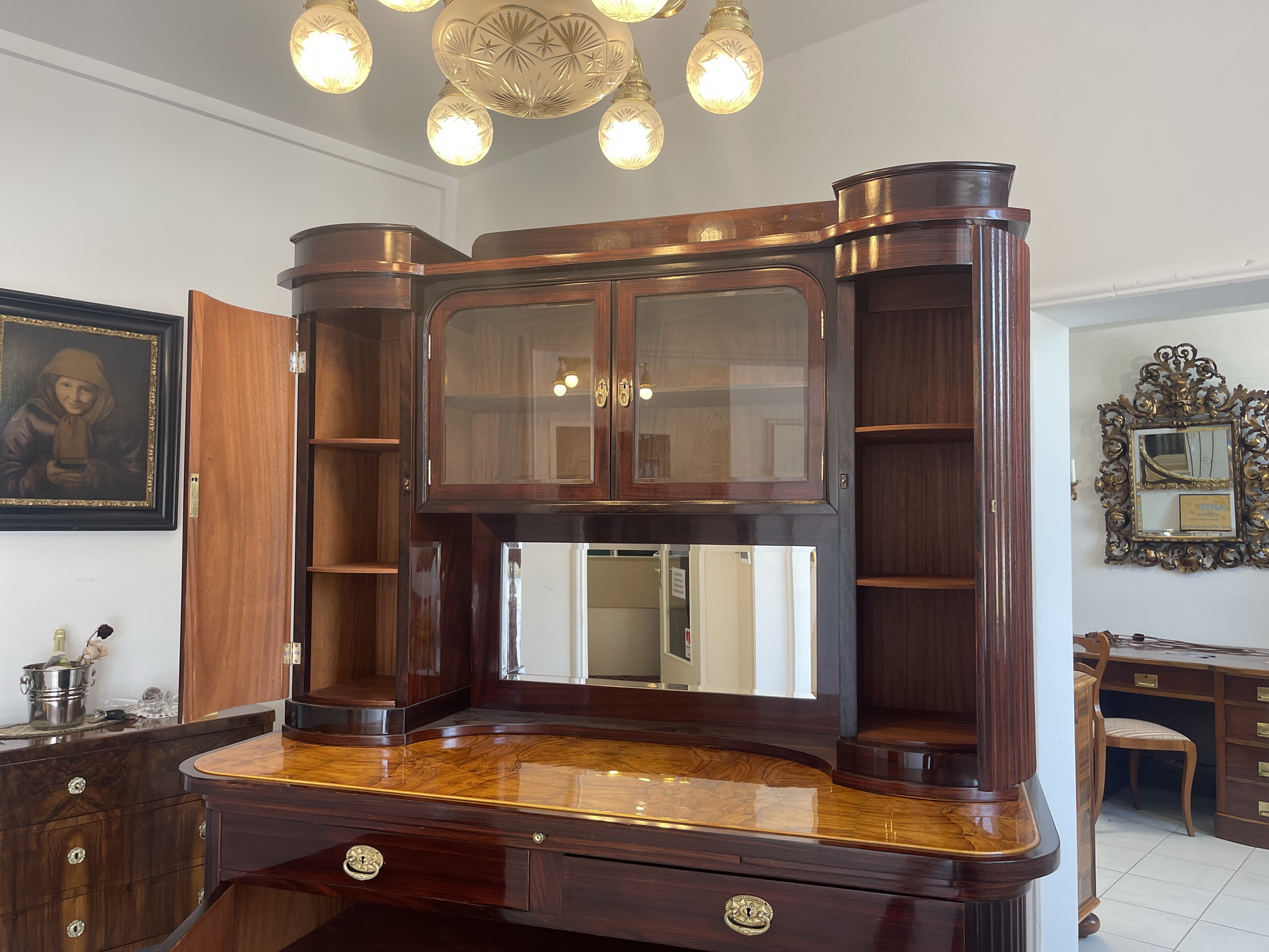 IMG_2170E5cyQH9SSD5d9 Restauriertes Jugendstil Aufsatzbuffet Bücherschrank A4583