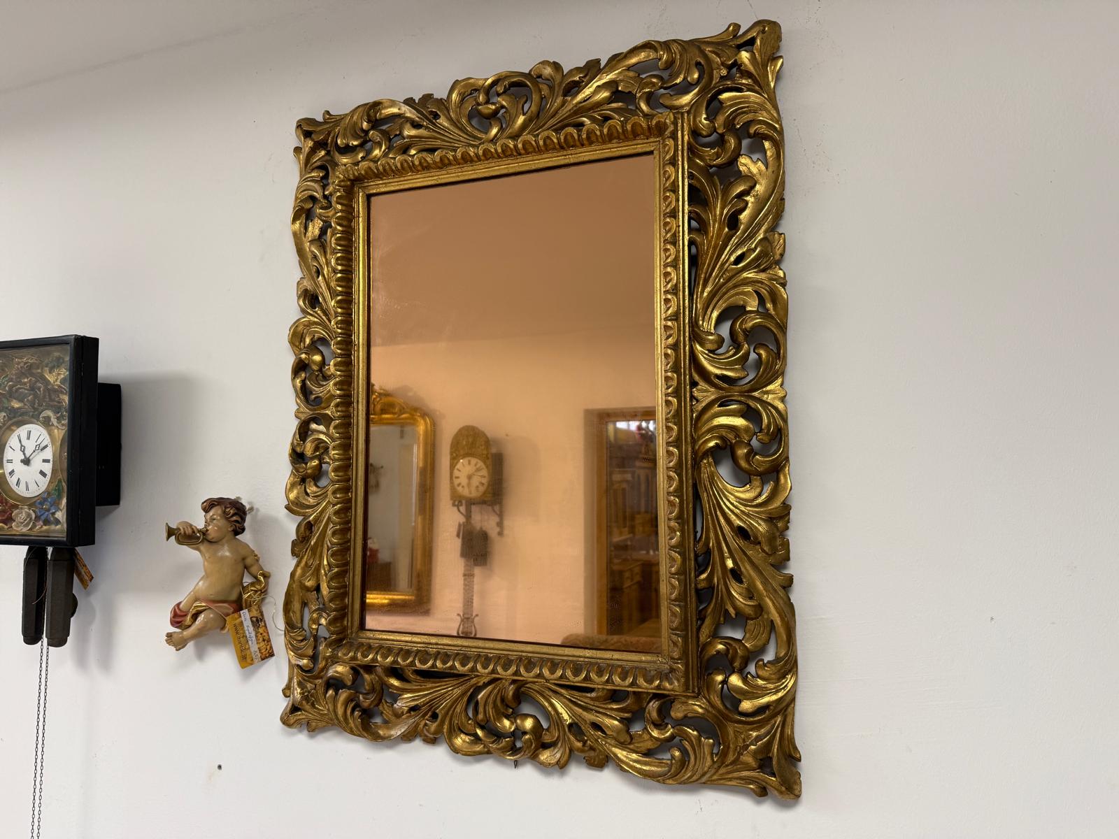 SALE Florentiner Spiegel Akanthusblattschnitzkunst Holzschnitzerei Golden G2380