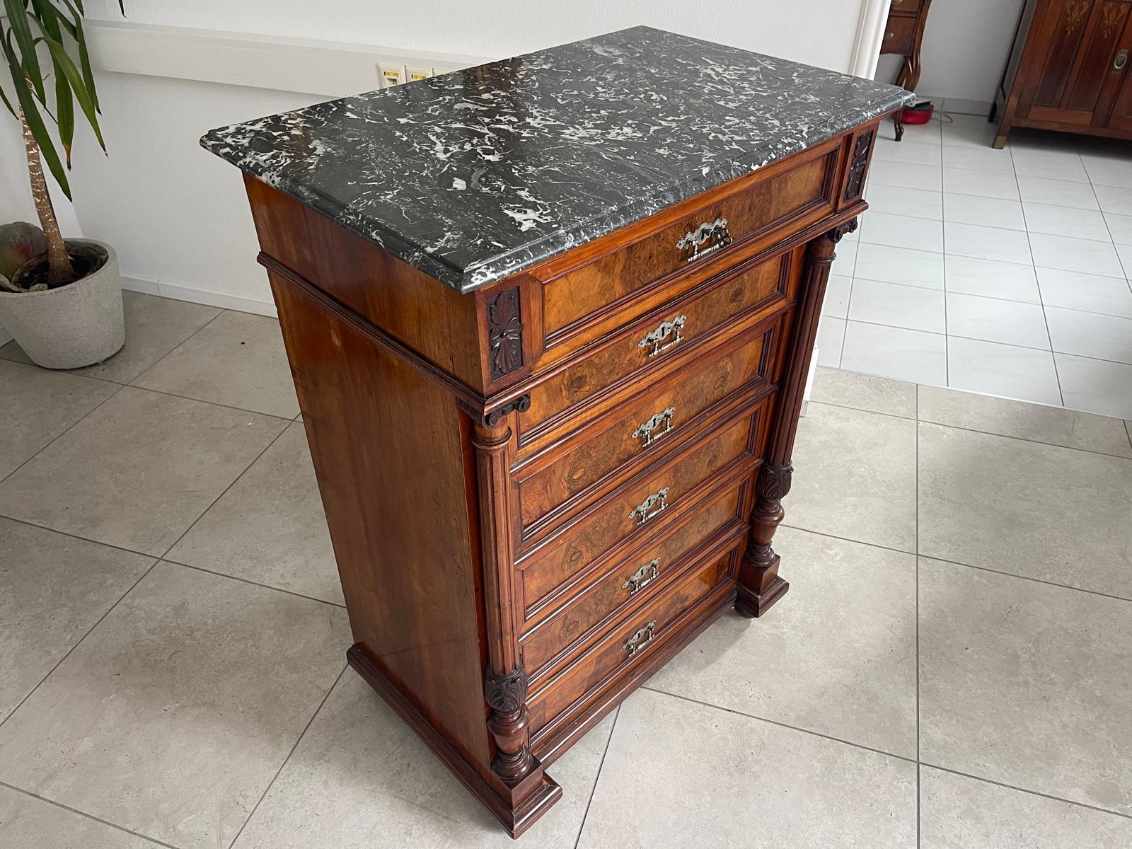 Gründerzeit Wochenkommode Nussholz Ladenschrank G1338