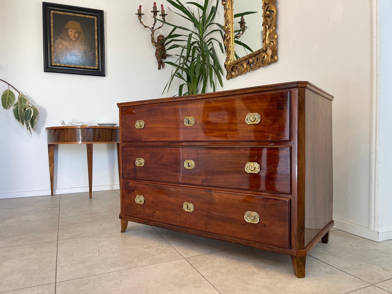 Restaurierte Biedermeier Kommode 3 Ladenkommode Nussholz Antiquität G1125