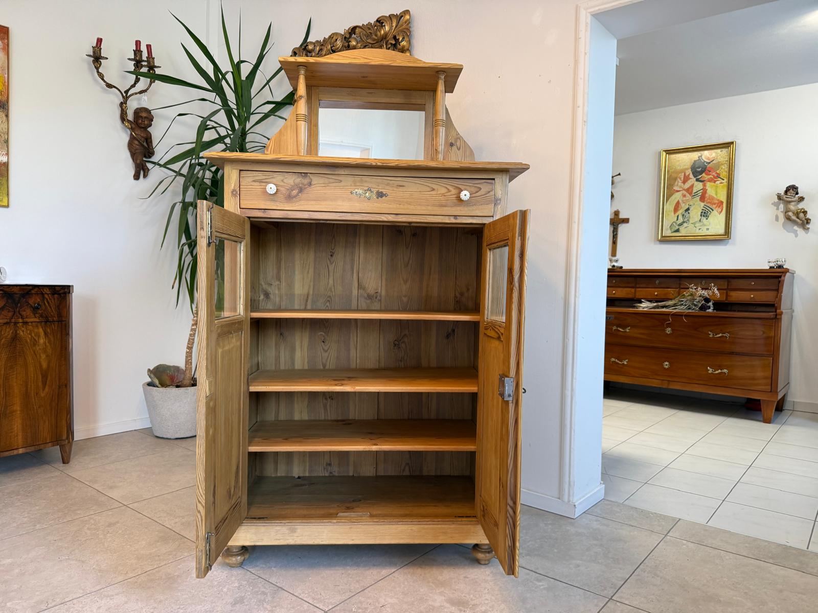 Bäuerliches Jugendstil Vertiko Bücherschrank Halbschrank Bauernschrank G2005