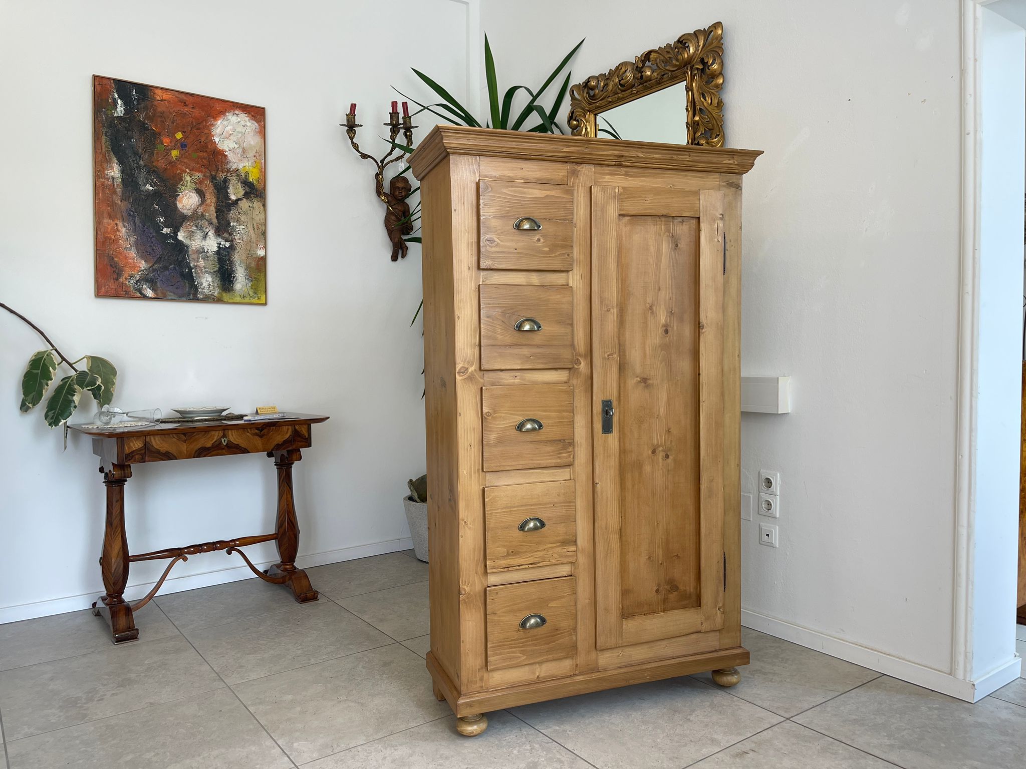 Uriger Biedermeier Brotschrank Almerschrank Vorratskasten Kasten Antik G1659
