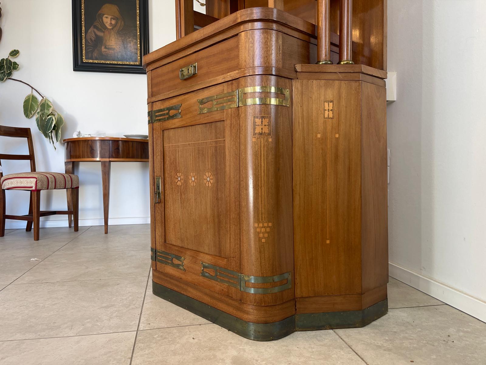 Traum Jugendstil Kredenz Bücherschrank Antiquität G1100