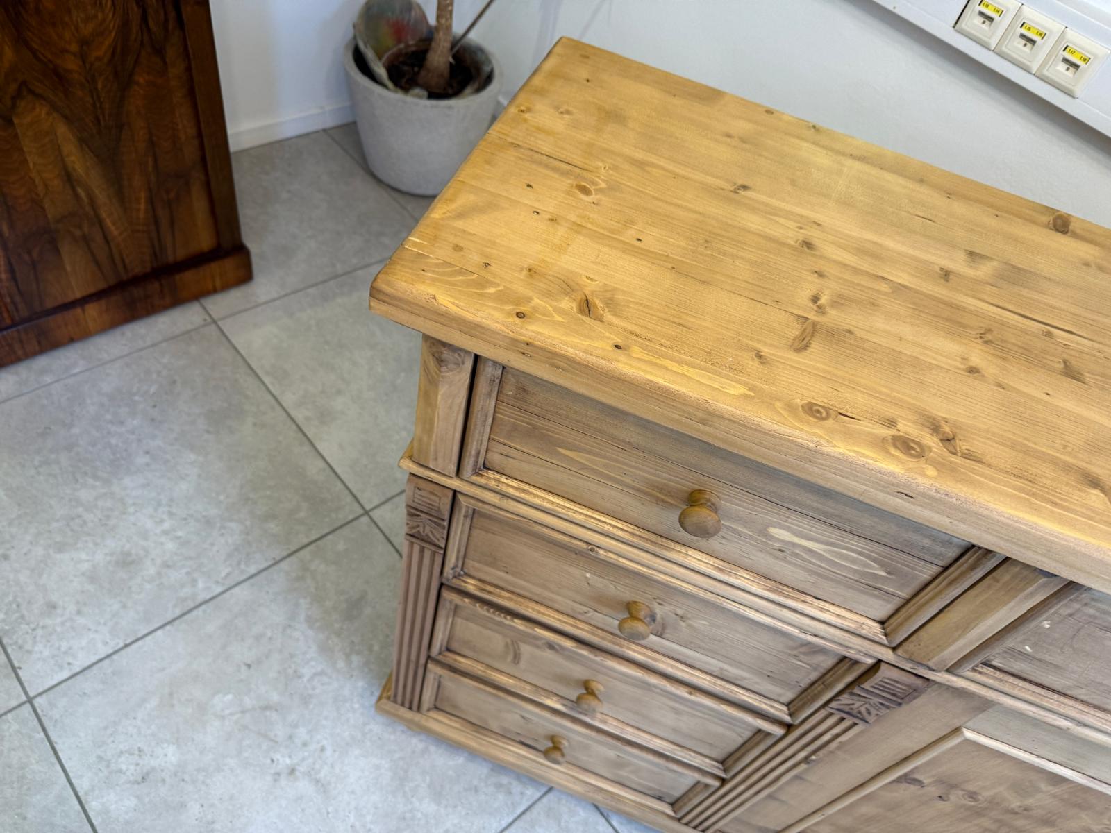 Antike 8 Ladenkommode Ladenschrank Apothekerschrank Altholzkommode D1138