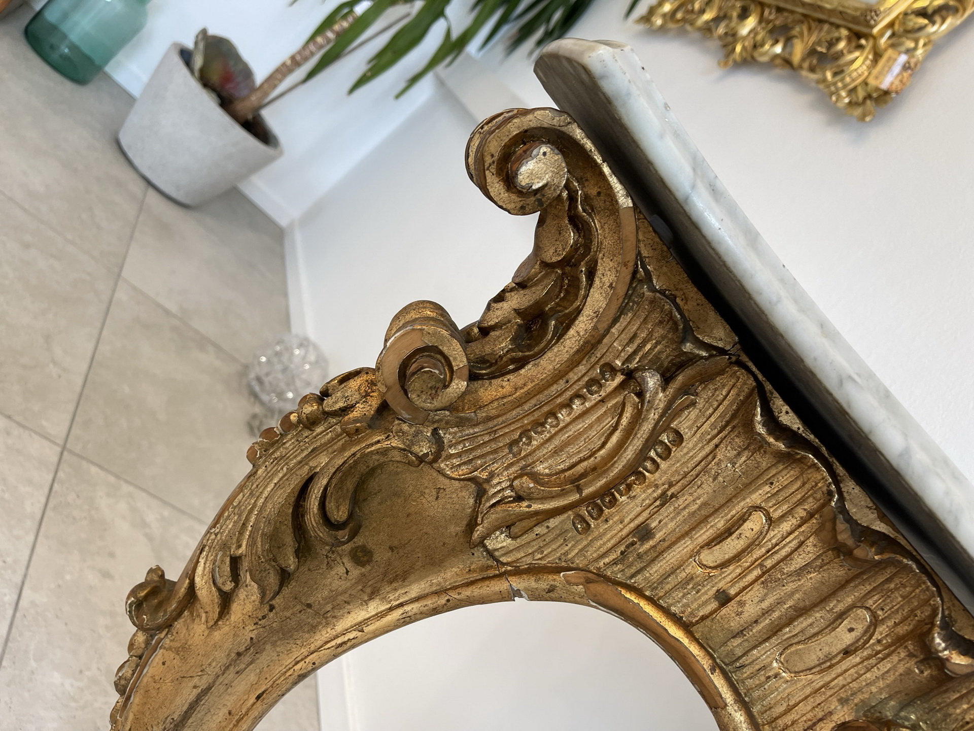 WErkbank-Hobelbank_-_103 originale vergoldete Konsole Podest Barockonsule i1444