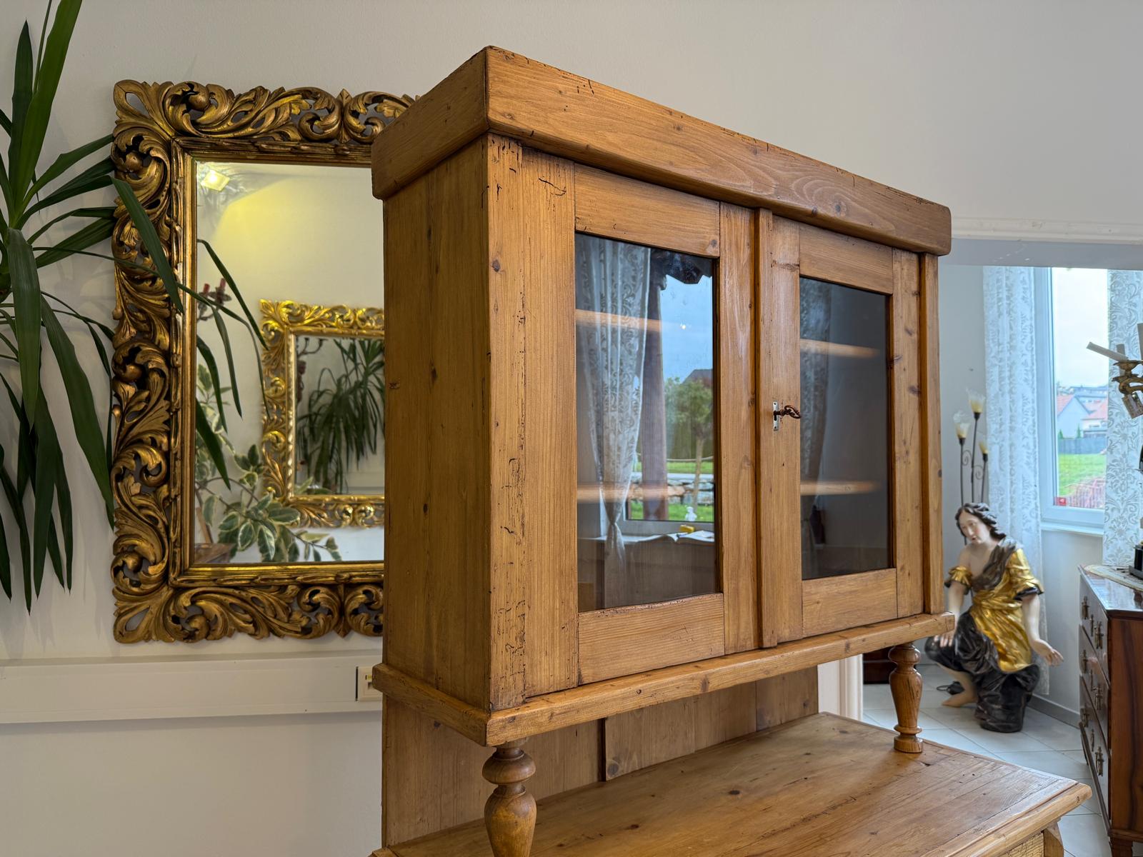 Jugendstil Küchenschrank Naturholz Fichtenholz Kredenz UrigG2137