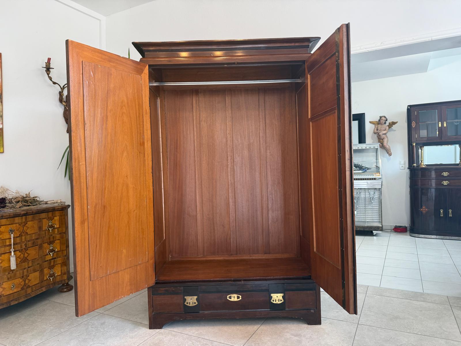 Jugendstil Schrank Kleiderkasten Spiegelschrank Originalstück D2797