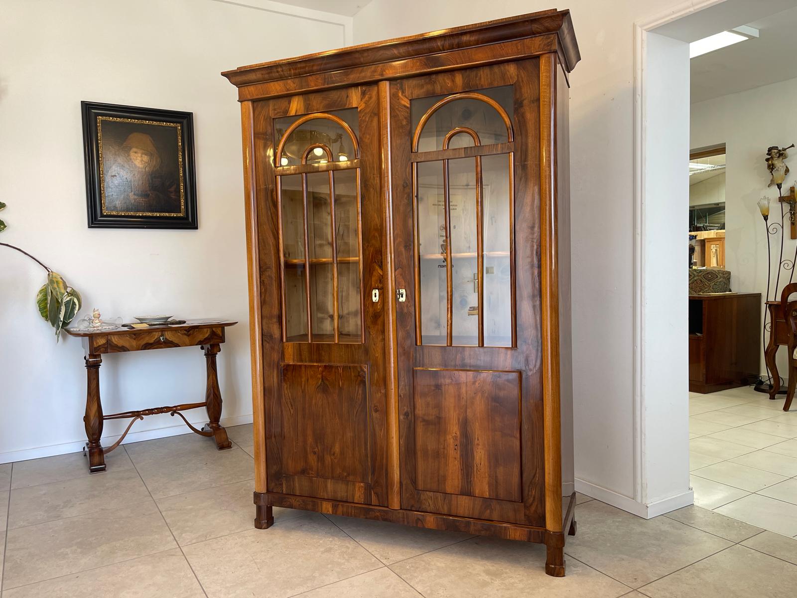 TRAUM Restaurierte Biedermeier Vitrine Bücherschrank Glasschrank ANTIQUITÄT G1371